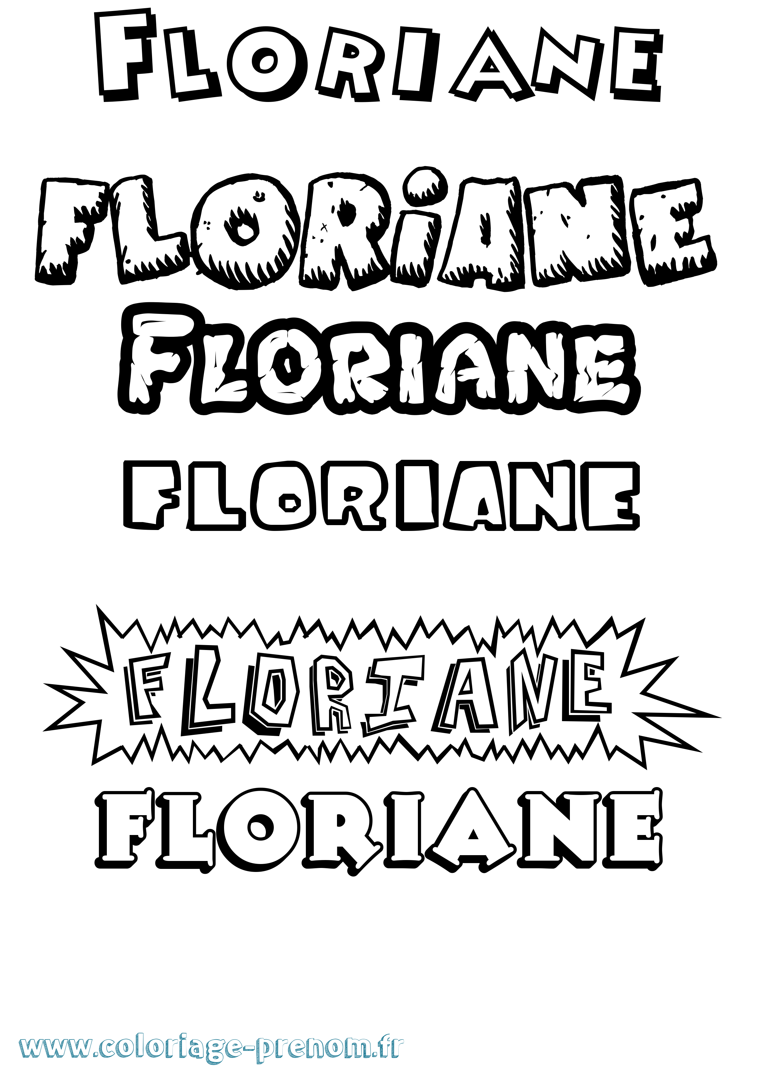 Coloriage Floriane Dessin Animé Coloriage prénom Floriane Dessin Animé