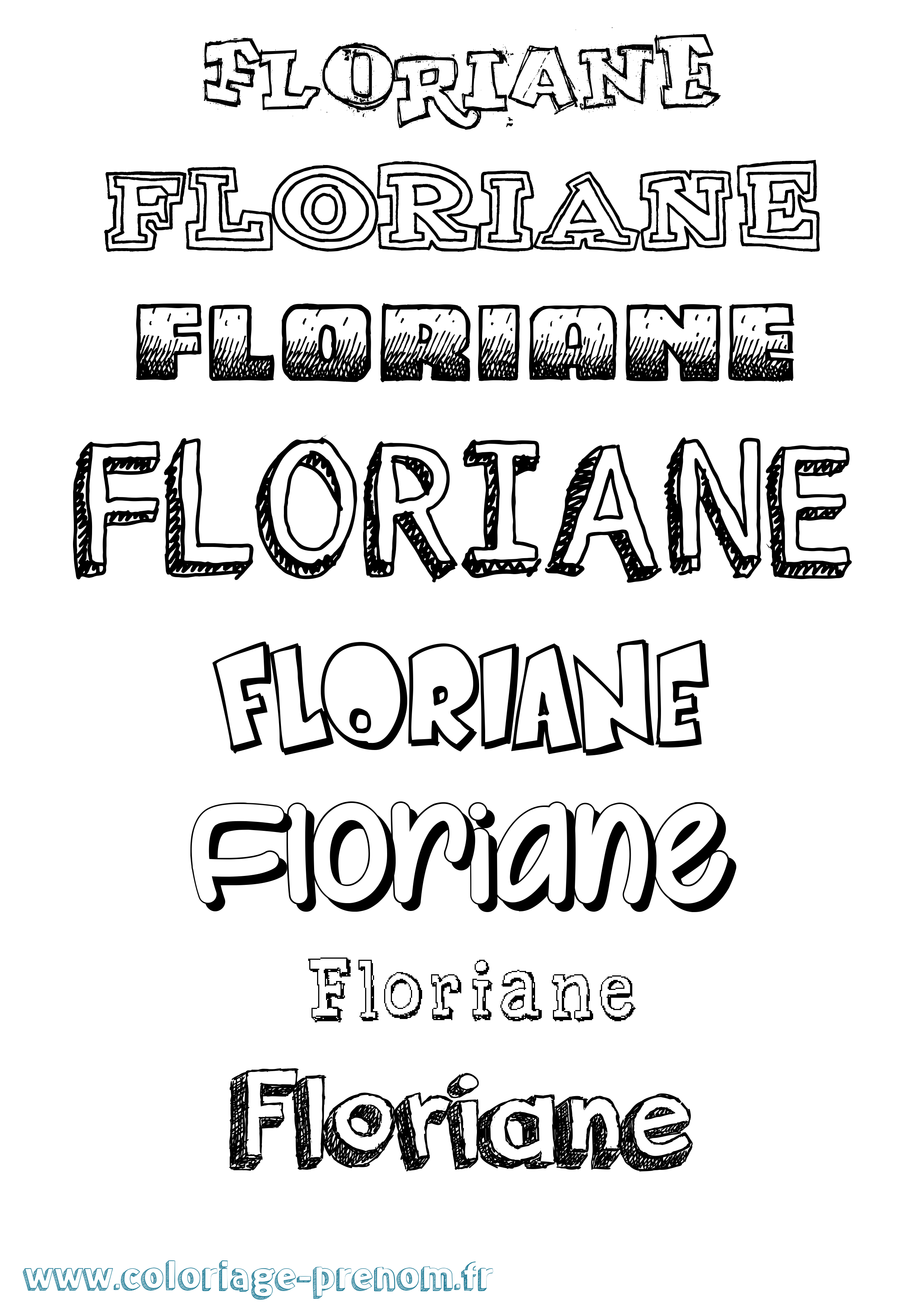 Coloriage Floriane Dessiné Coloriage prénom Floriane Dessiné