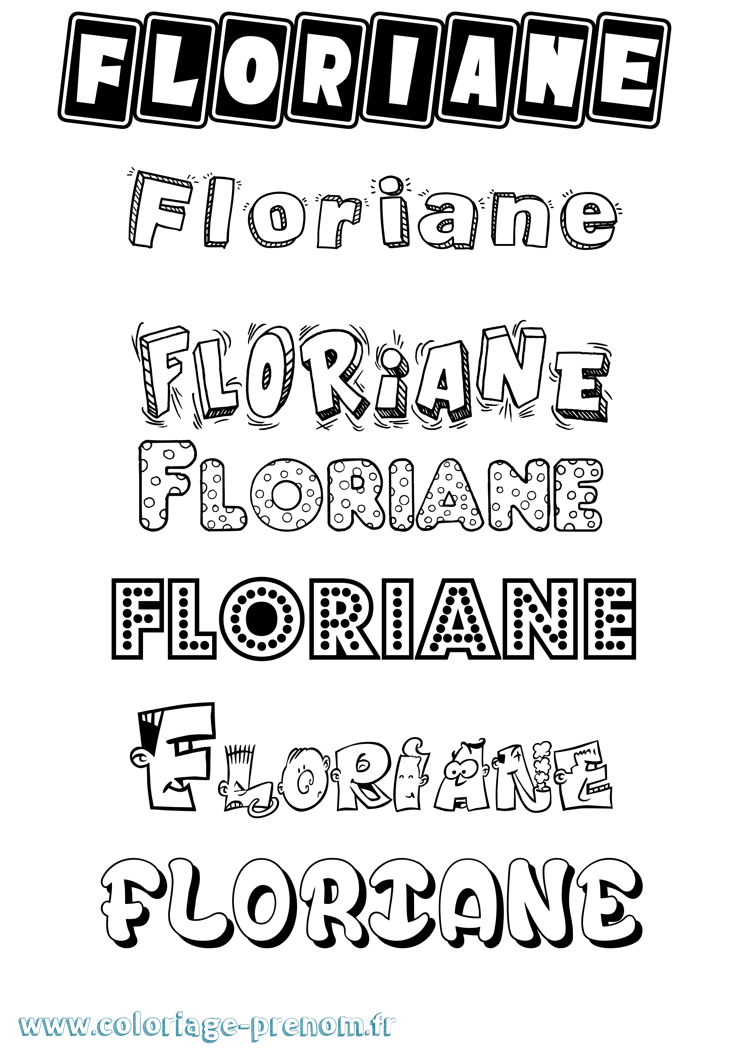Coloriage Floriane Fun Coloriage prénom Floriane Fun