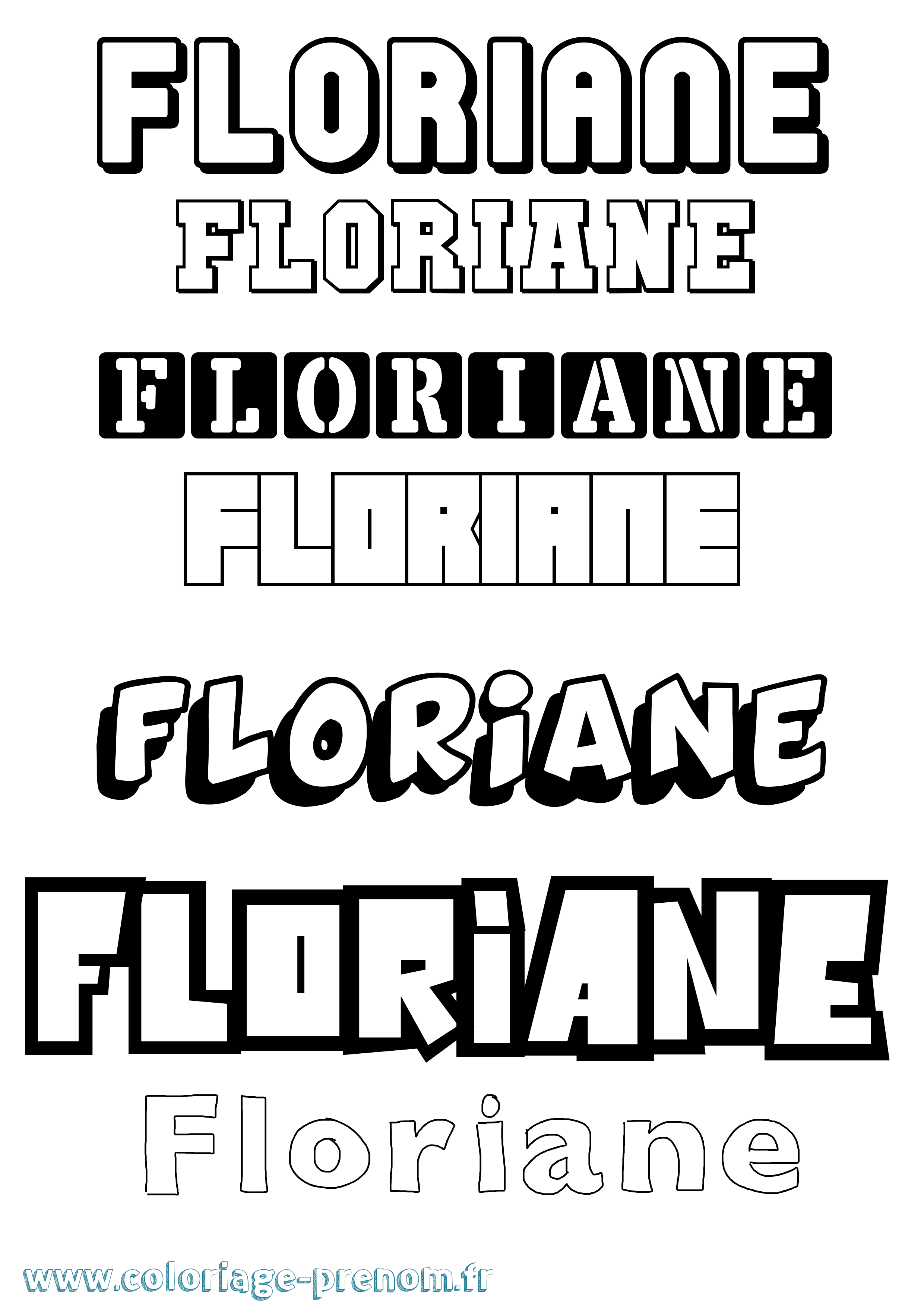 Coloriage Floriane Simple Coloriage prénom Floriane Simple