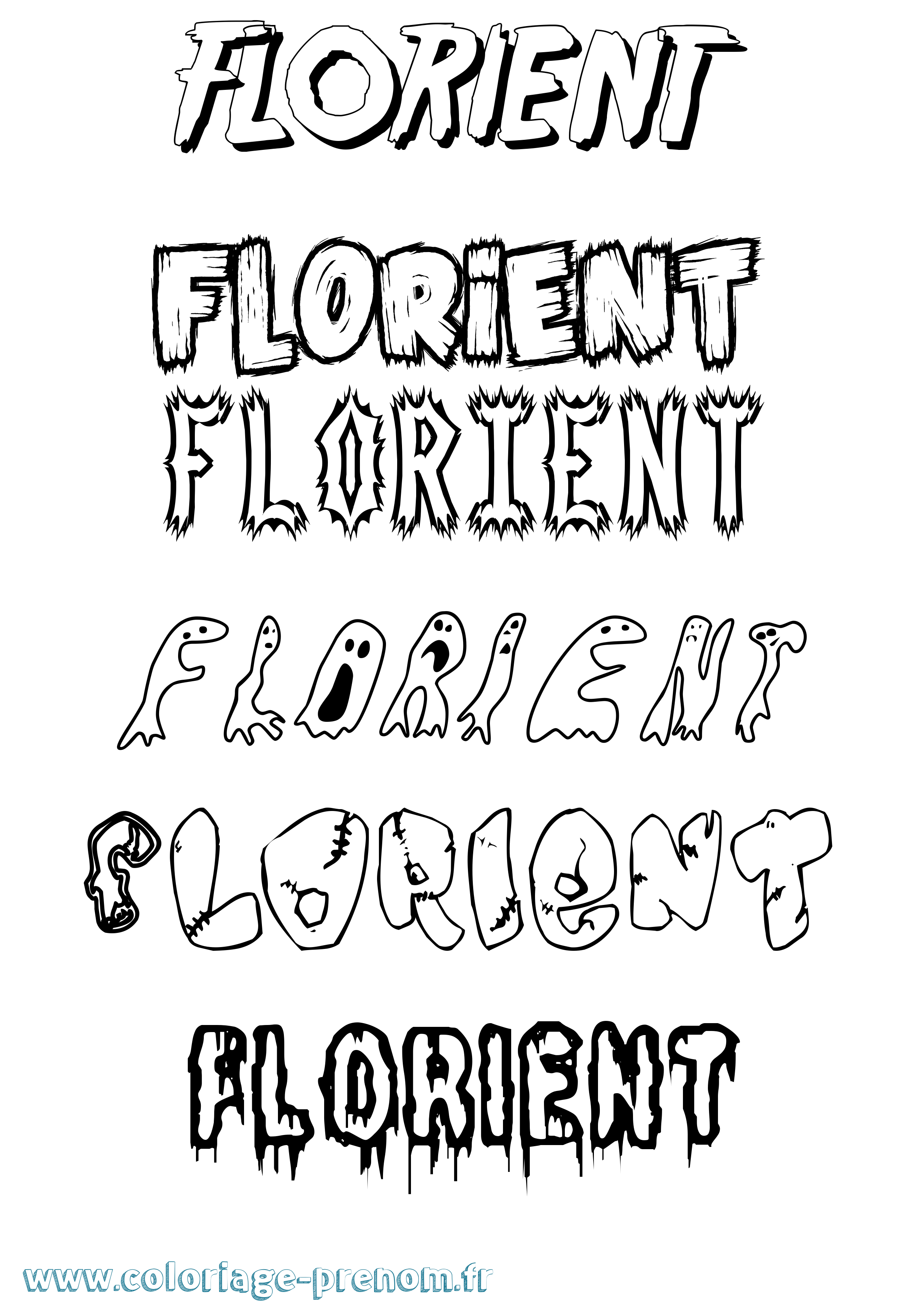 Coloriage prénom Florient Frisson