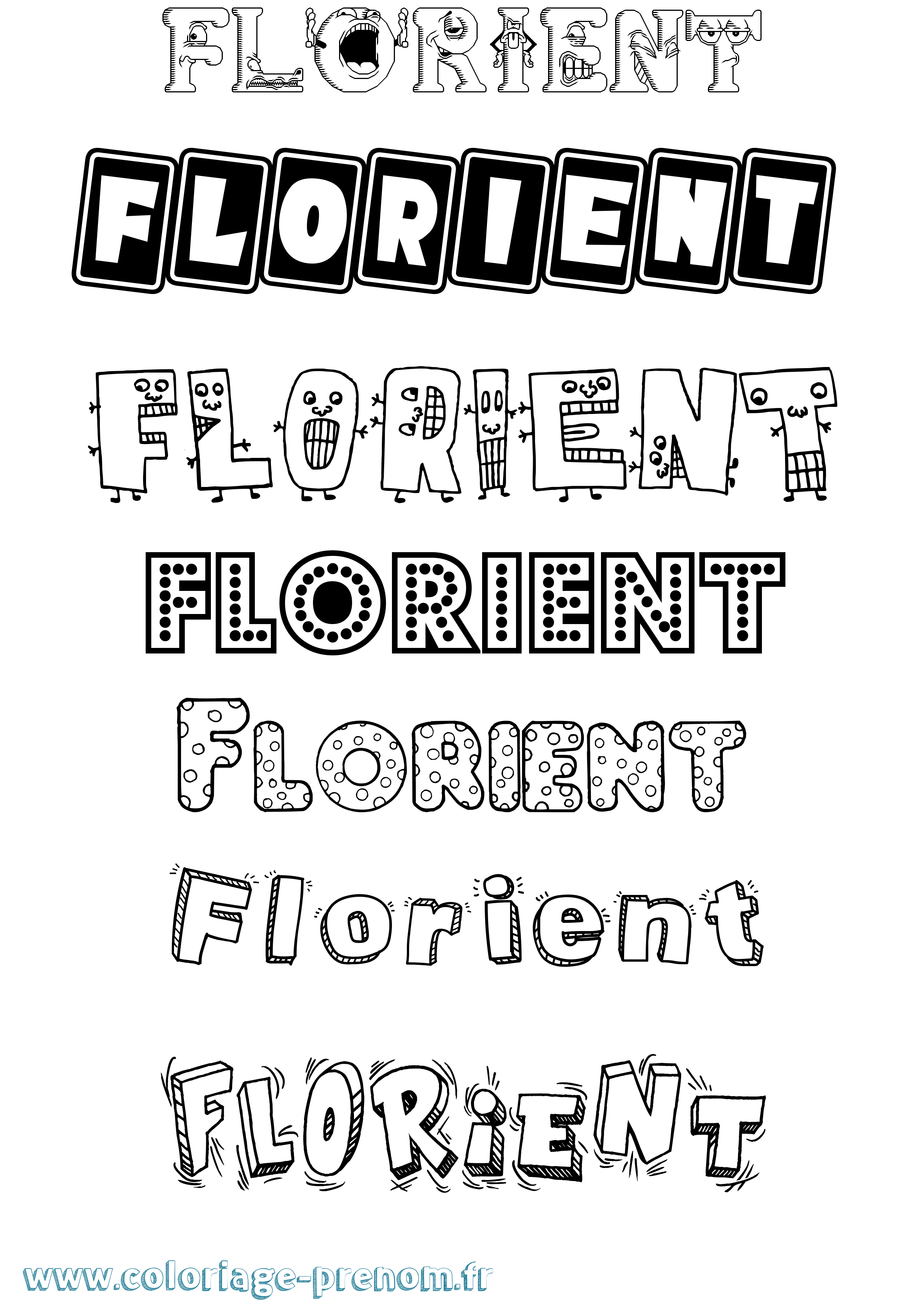 Coloriage prénom Florient Fun