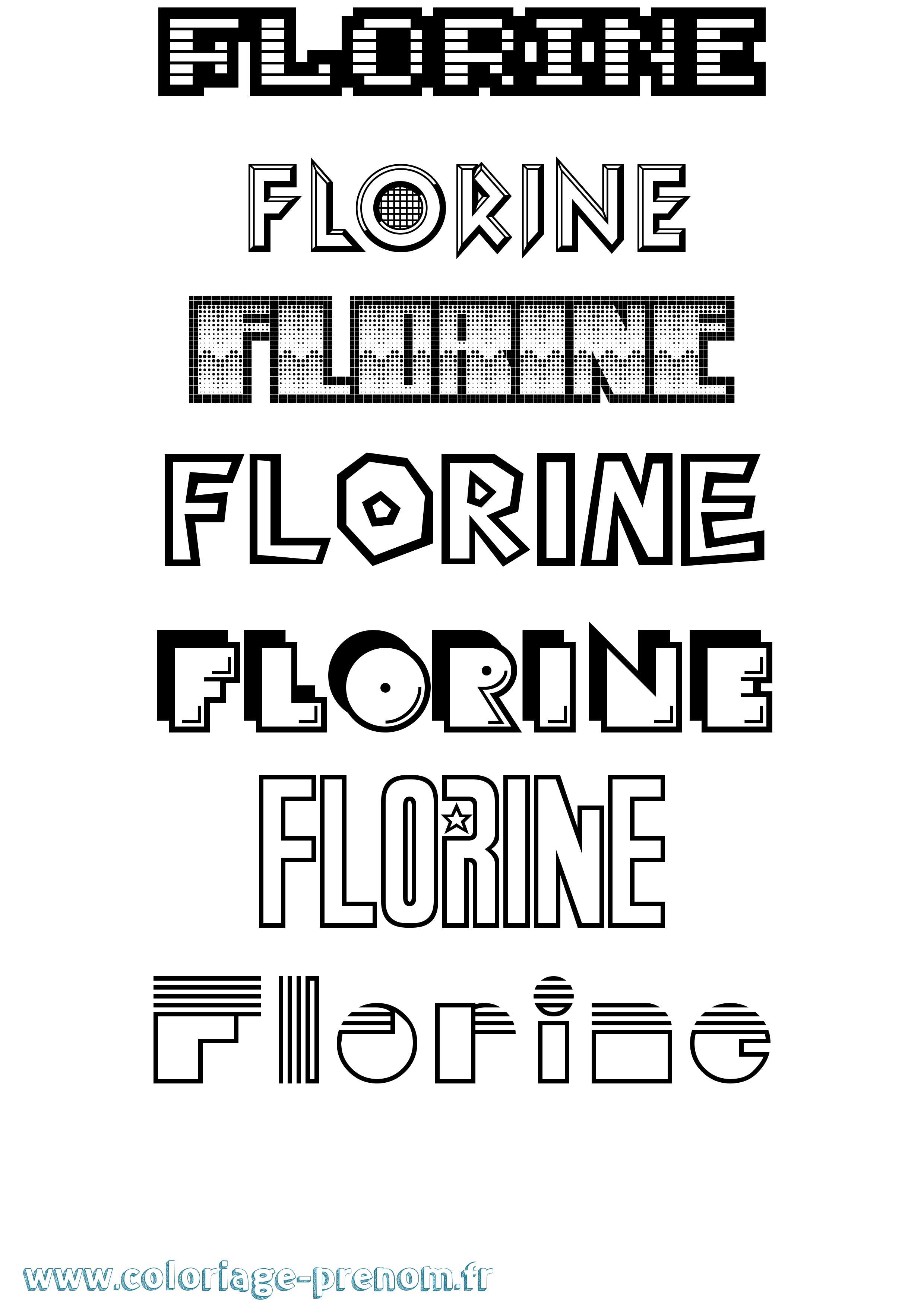 Coloriage prénom Florine Jeux Vidéos