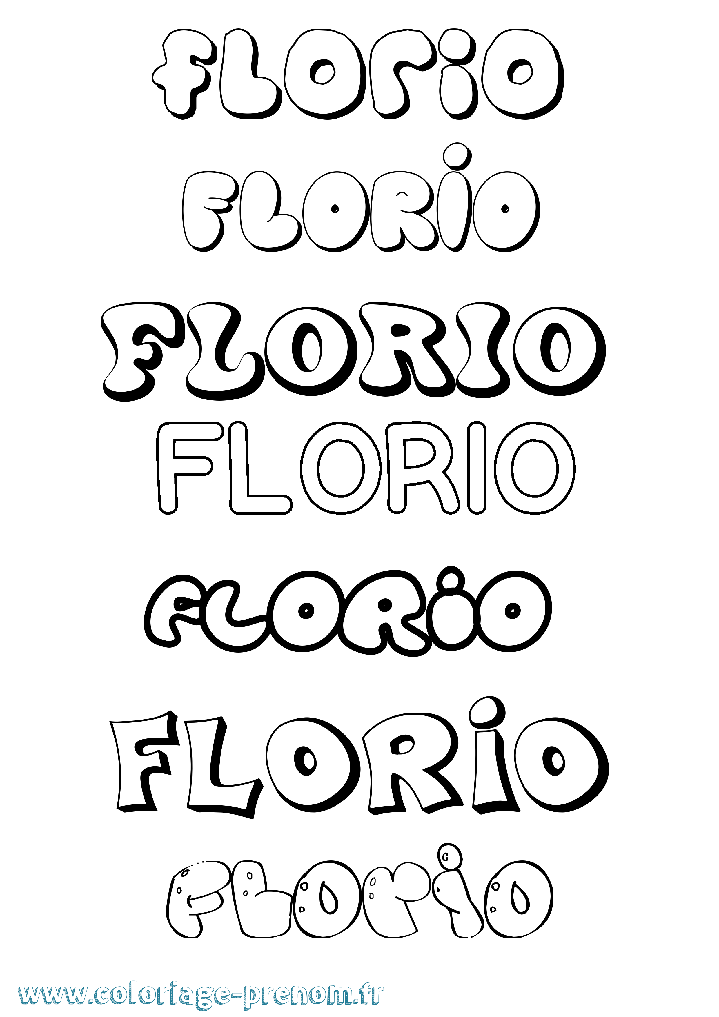 Coloriage prénom Florio Bubble
