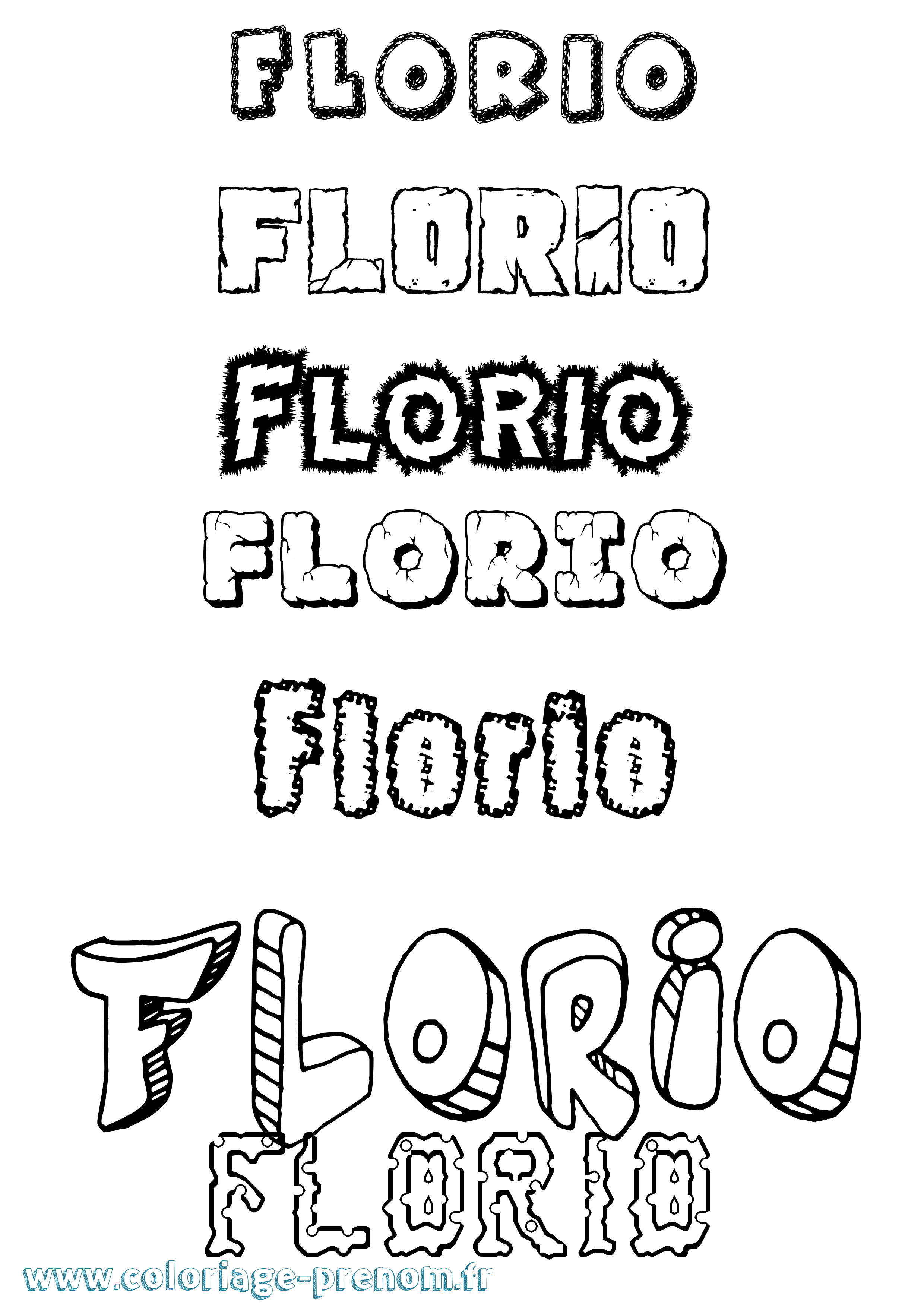 Coloriage prénom Florio Destructuré