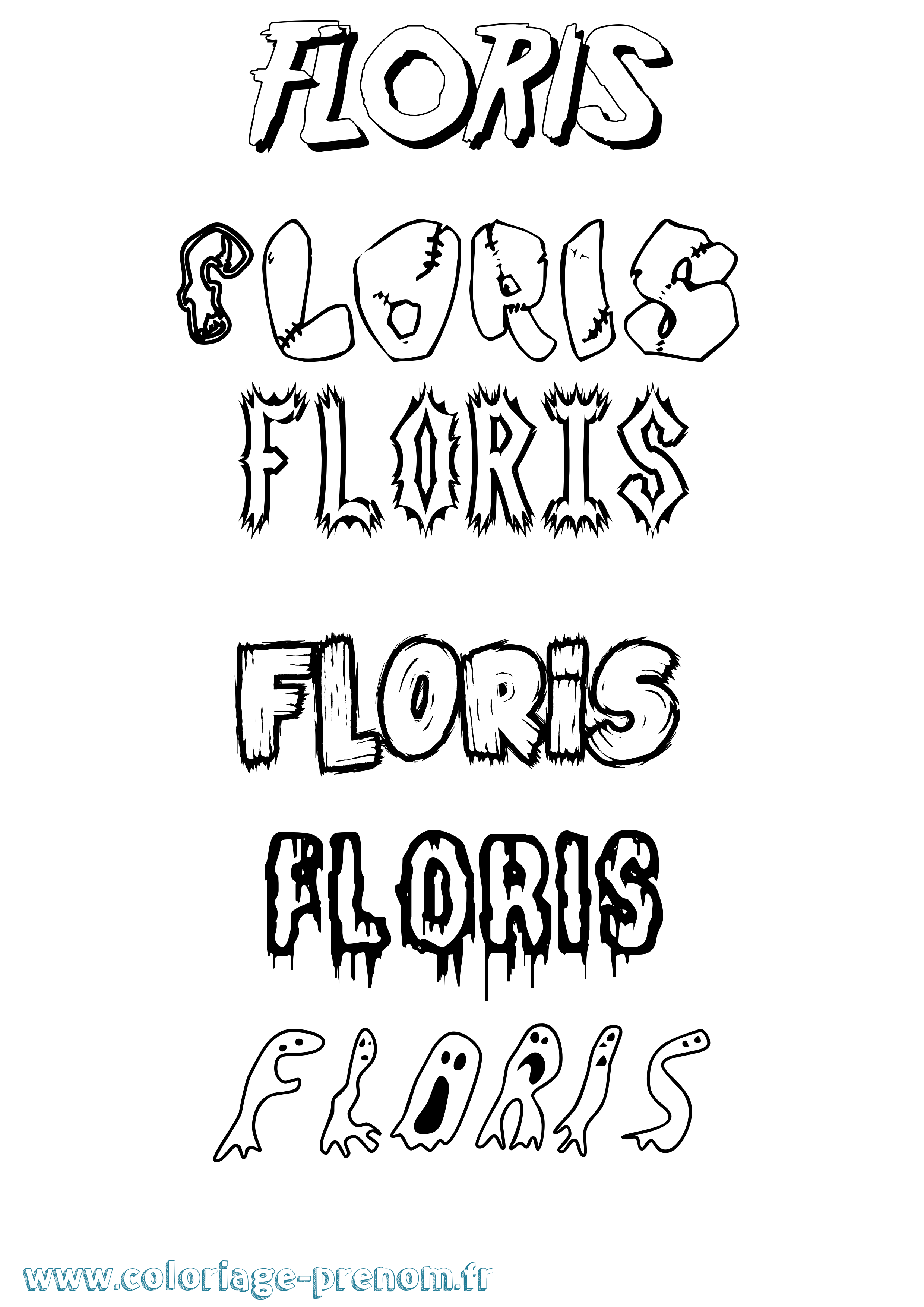 Coloriage prénom Floris Frisson