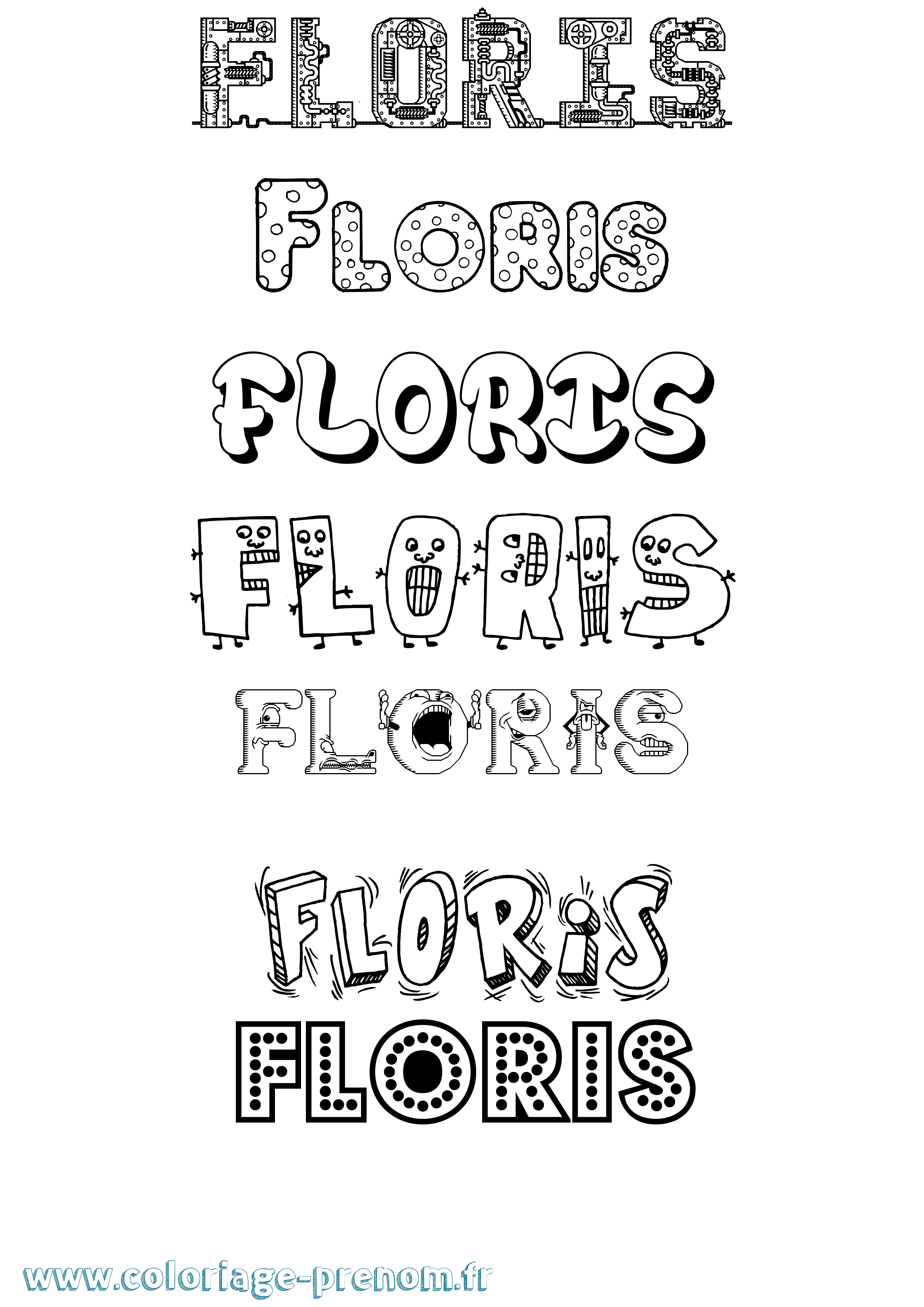 Coloriage prénom Floris Fun