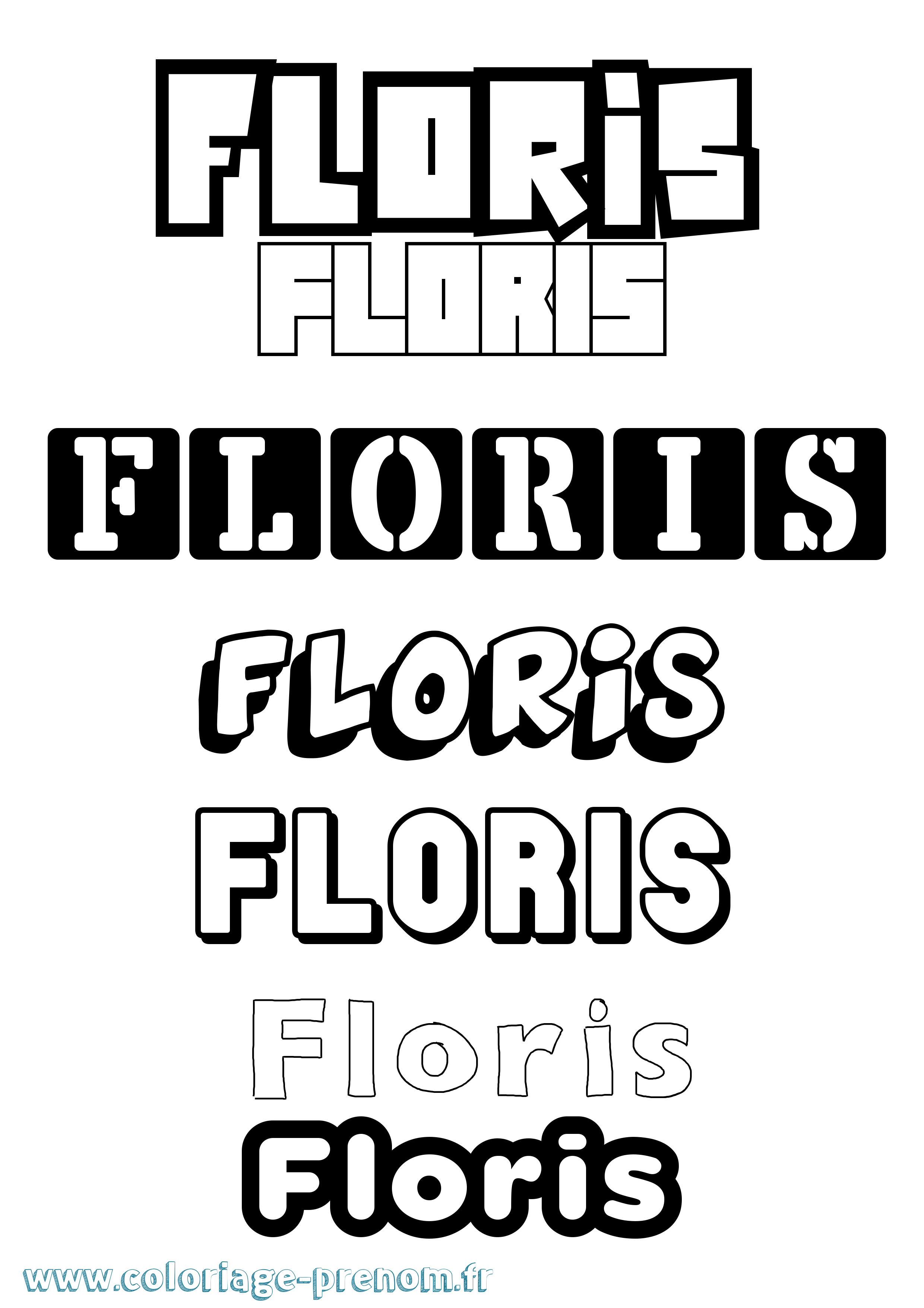 Coloriage prénom Floris Simple