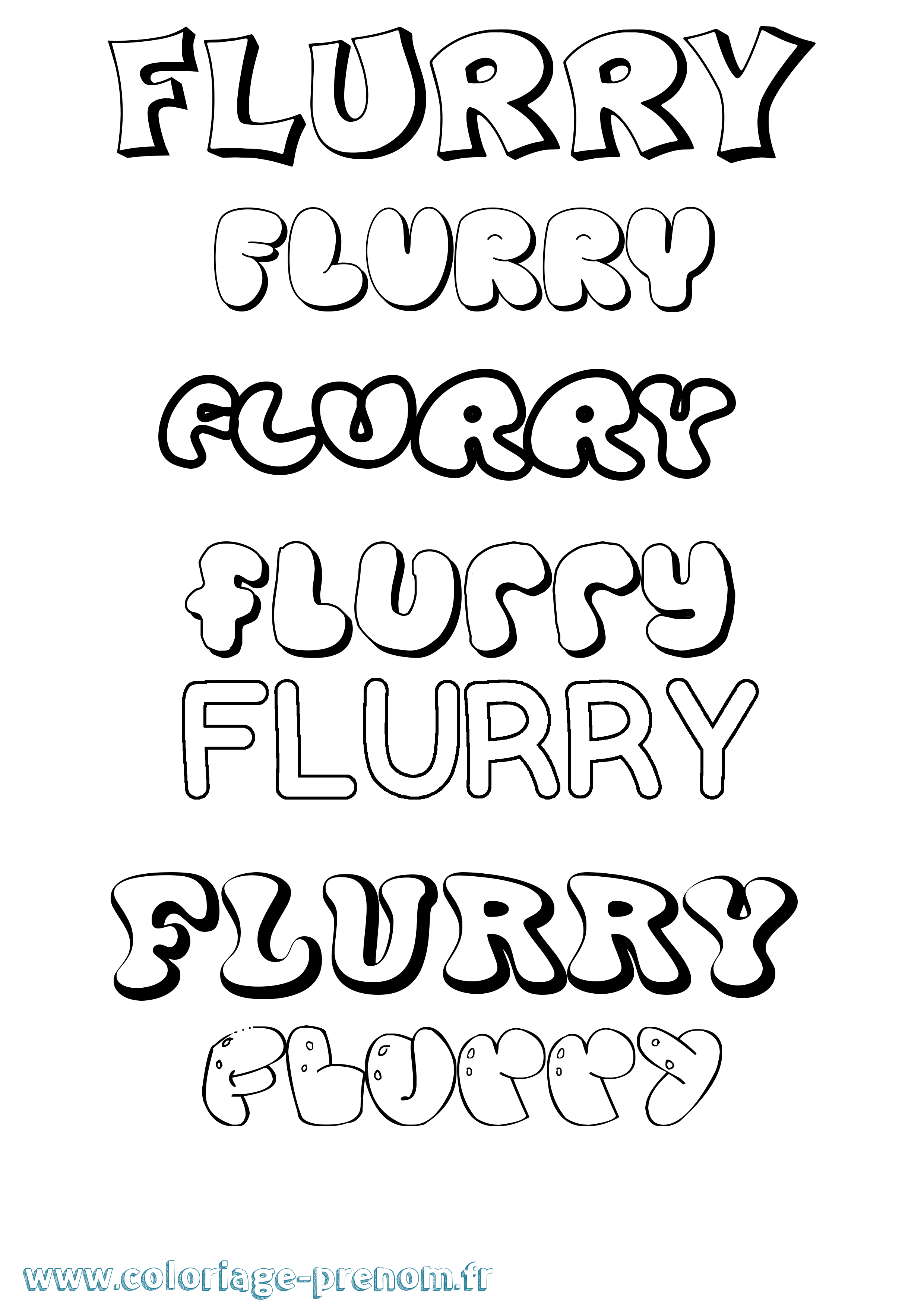 Coloriage prénom Flurry Bubble