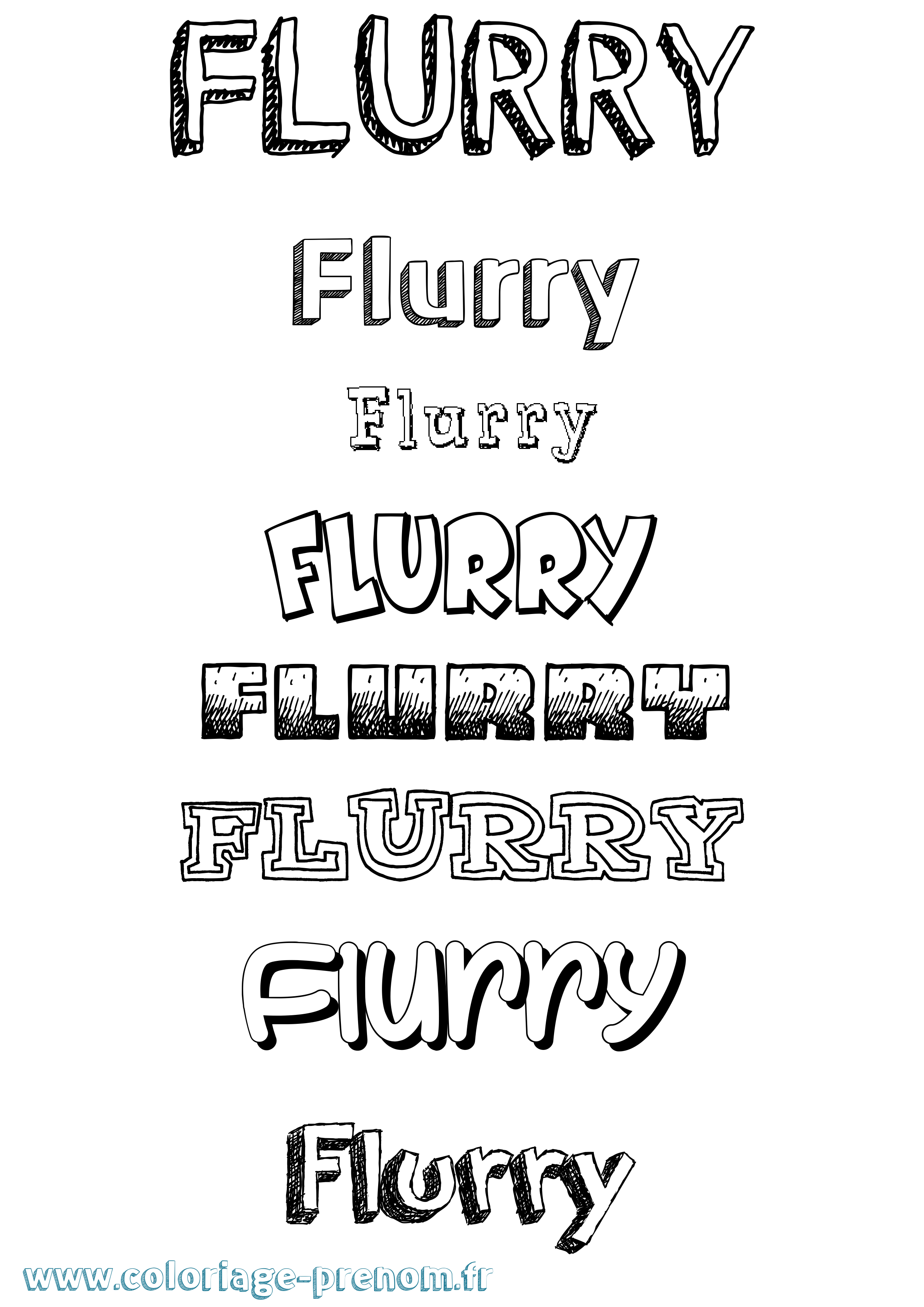 Coloriage prénom Flurry Dessiné