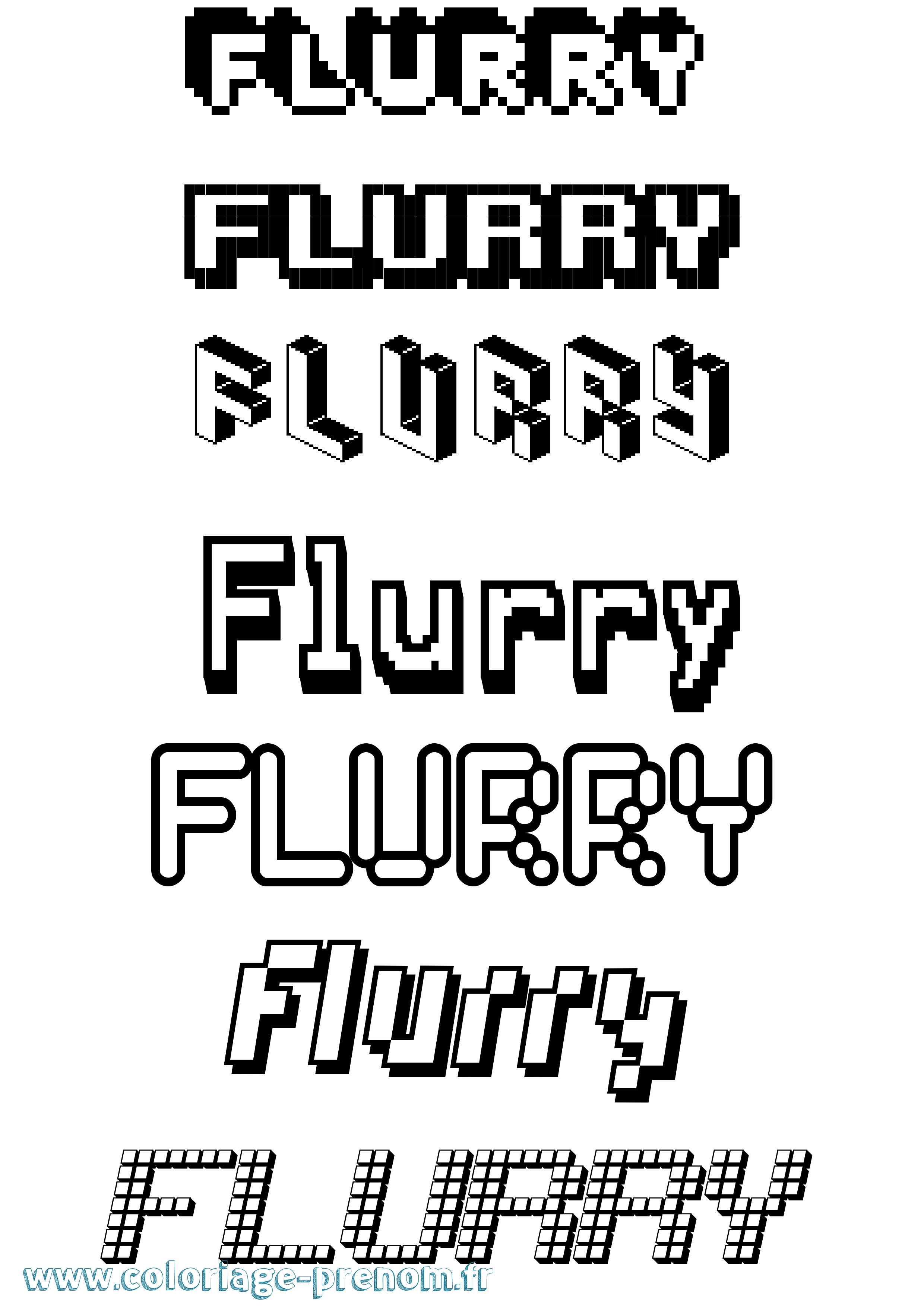 Coloriage prénom Flurry Pixel