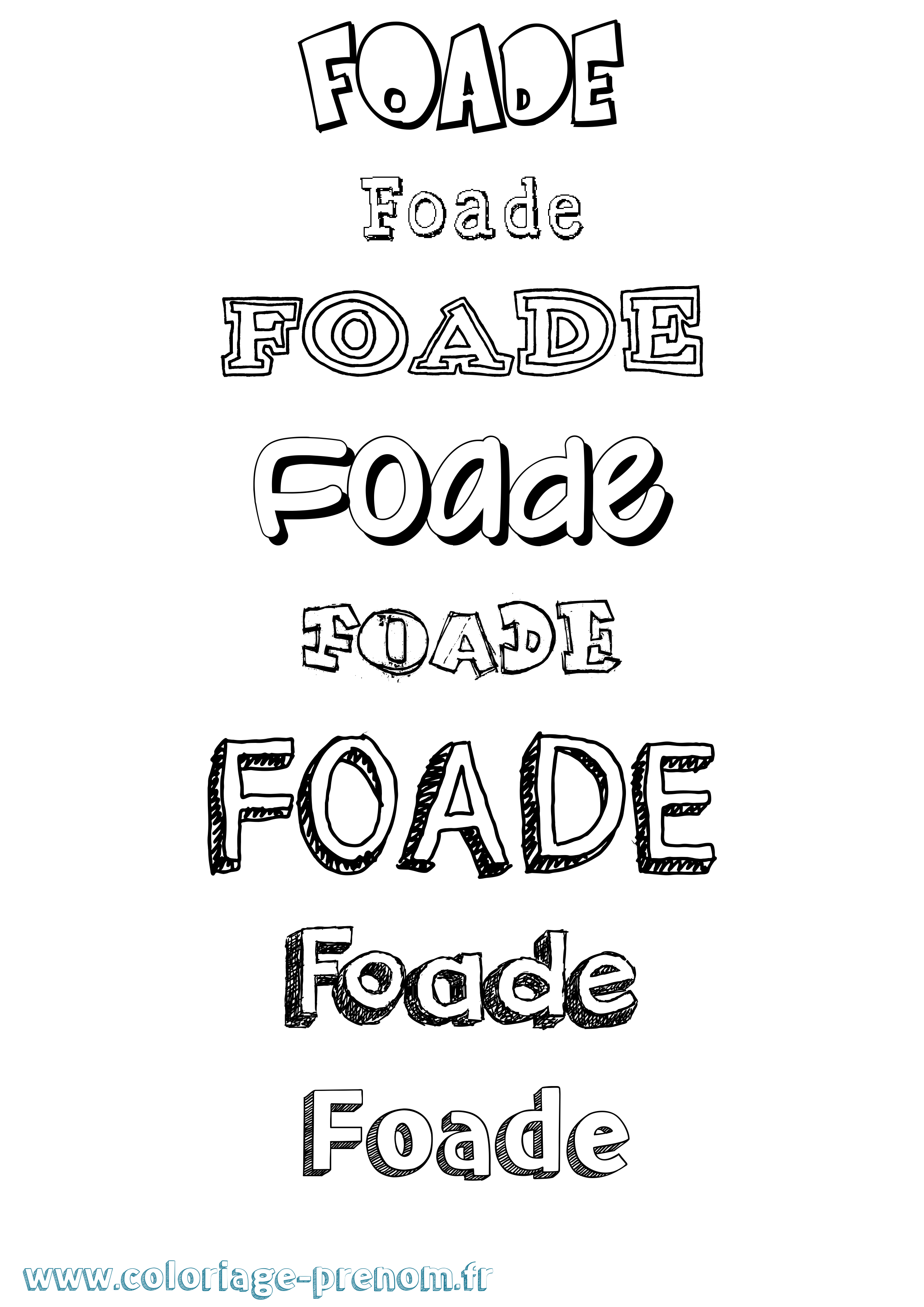 Coloriage Foade Dessiné Coloriage prénom Foade Dessiné