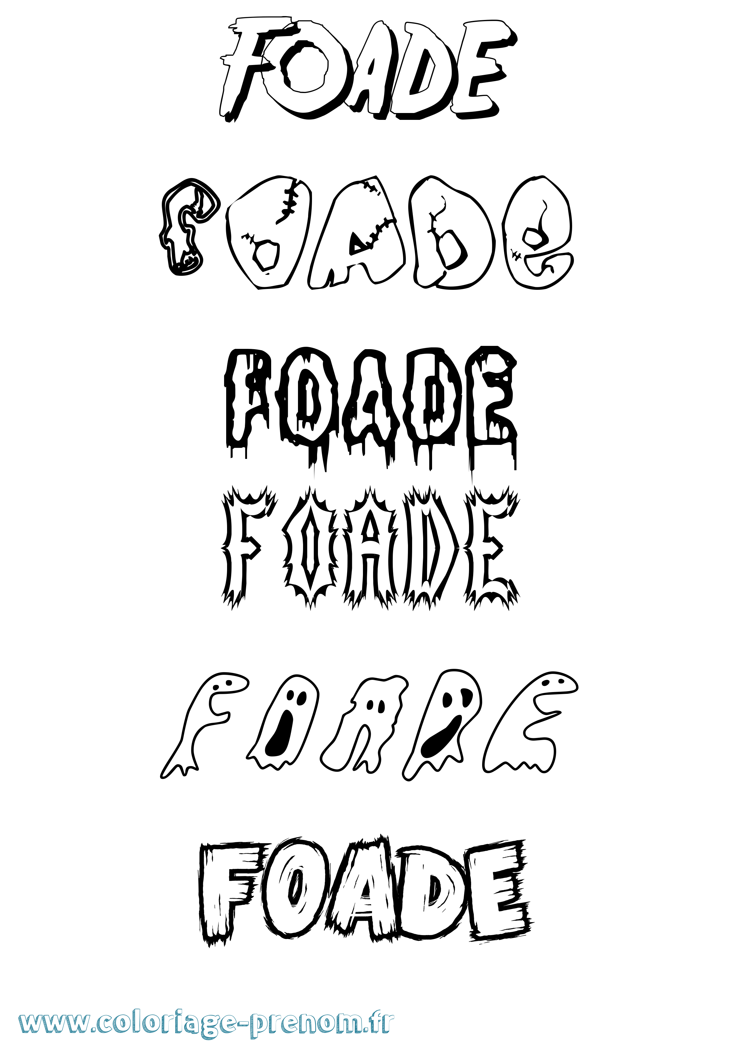 Coloriage Foade Frisson Coloriage prénom Foade Frisson