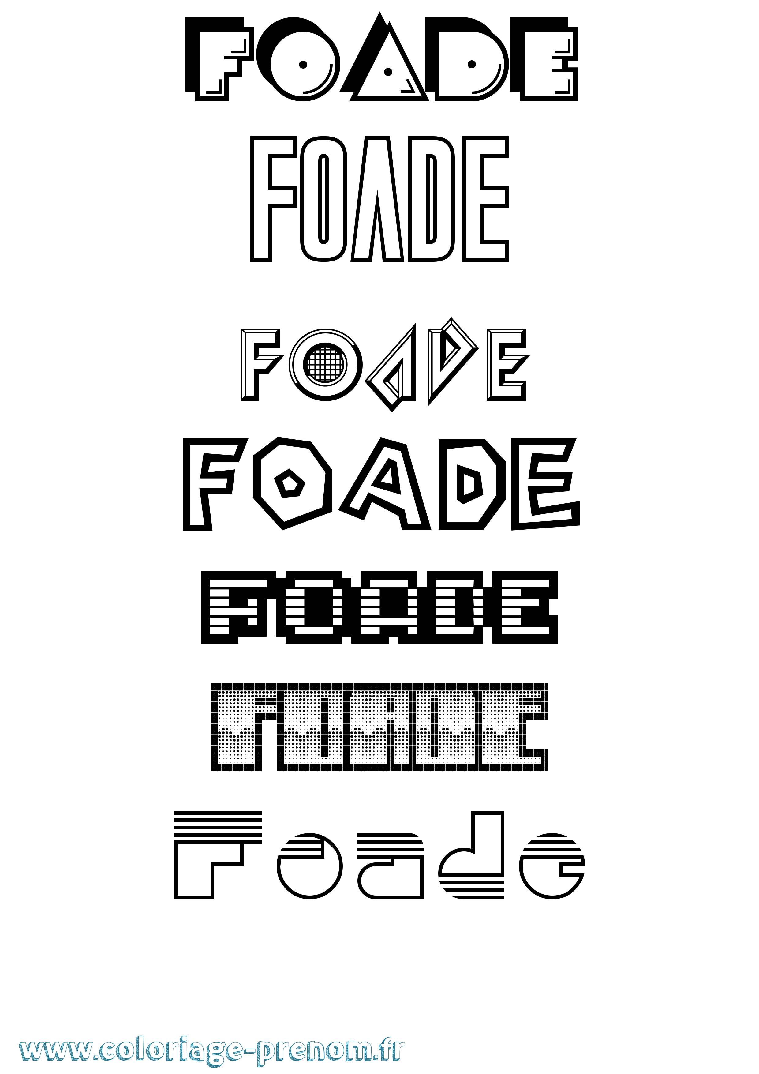 Coloriage Foade Jeux Vidéos Coloriage prénom Foade Jeux Vidéos