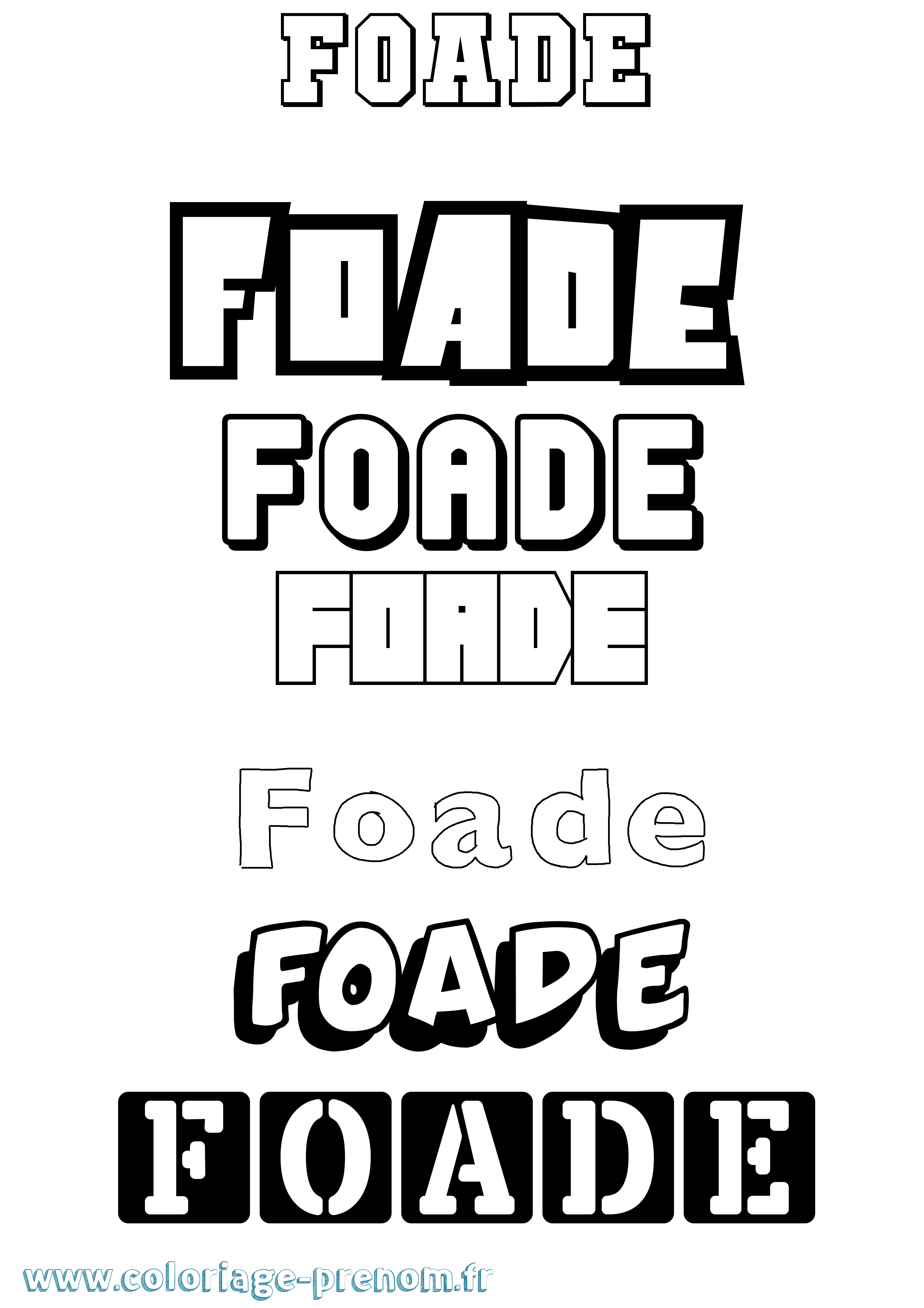 Coloriage Foade Simple Coloriage prénom Foade Simple