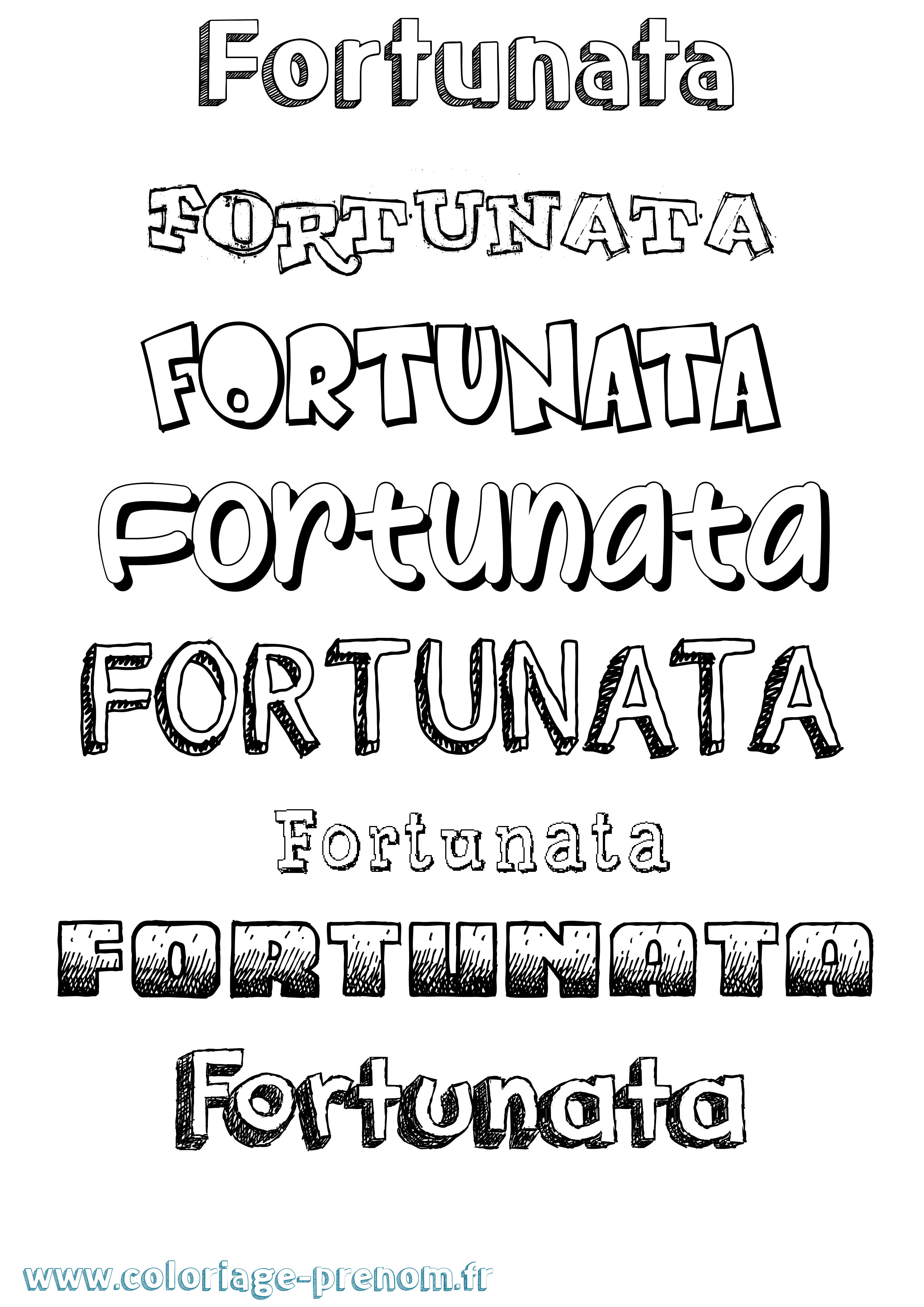 Coloriage prénom Fortunata Dessiné