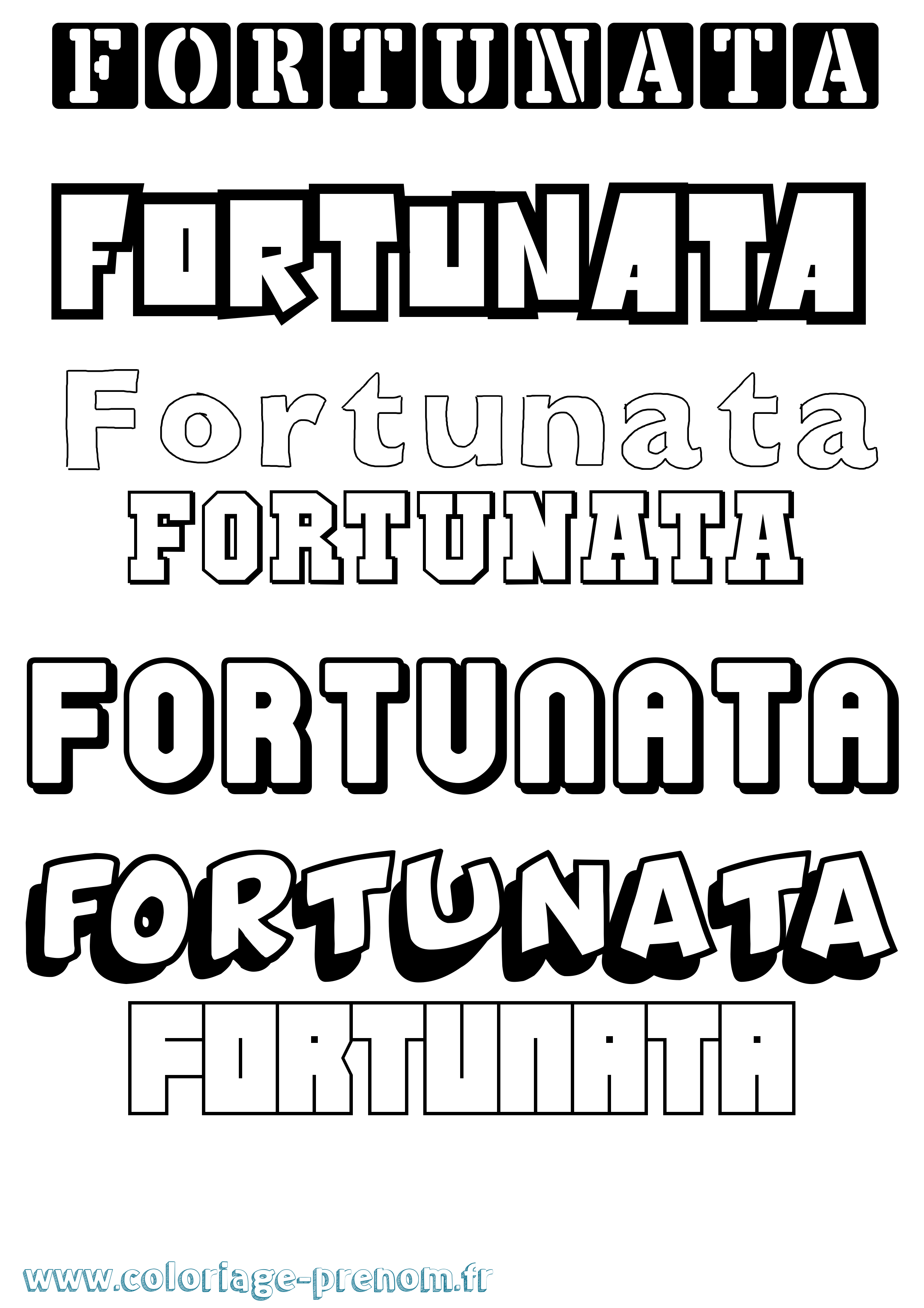 Coloriage prénom Fortunata Simple
