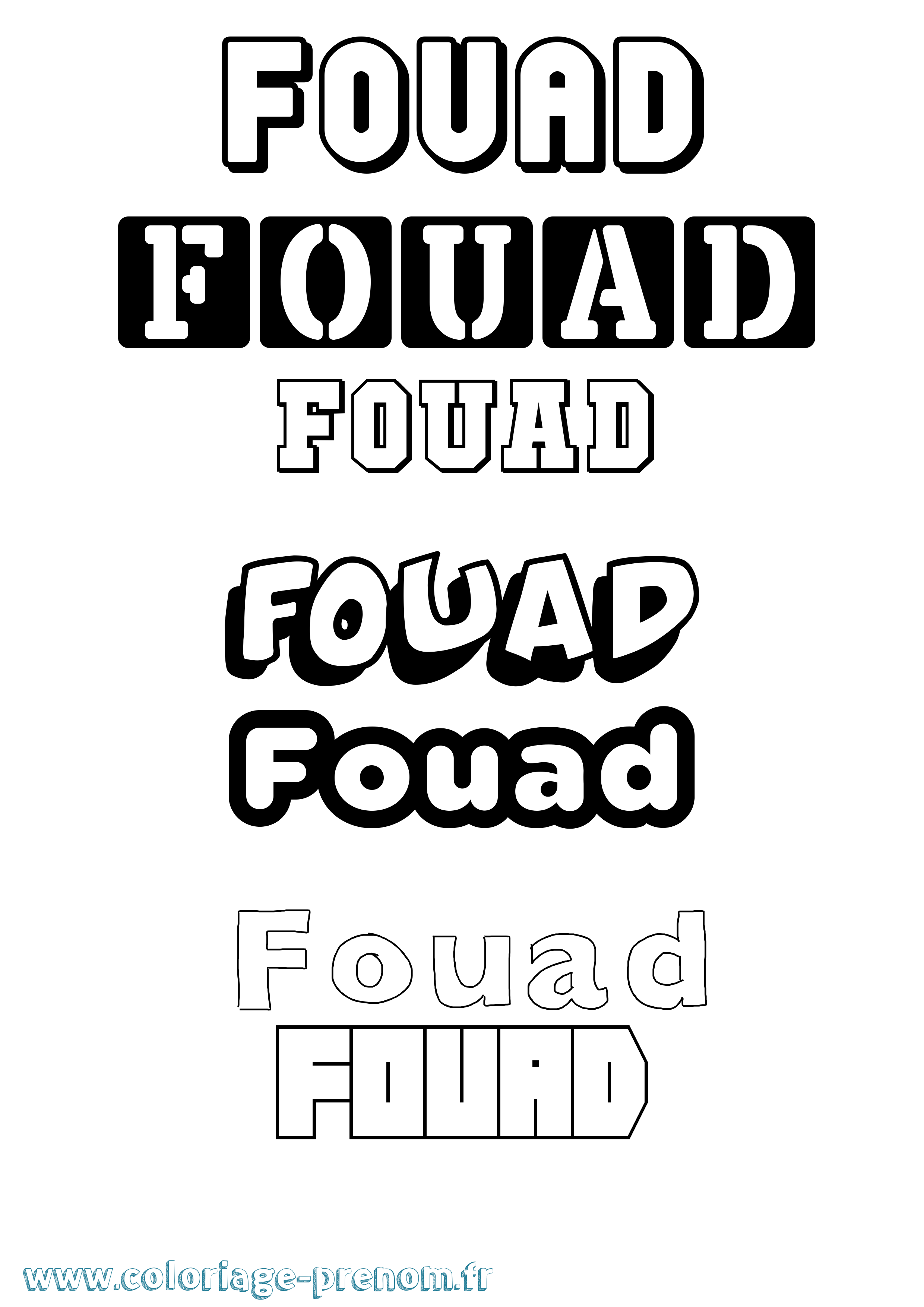 Coloriage prénom Fouad Simple