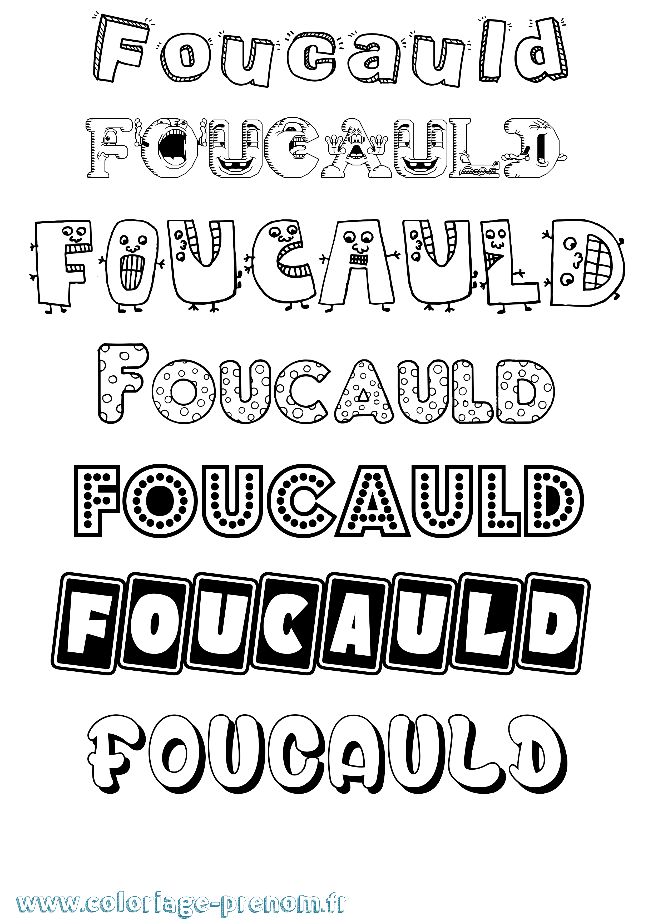 Coloriage prénom Foucauld
