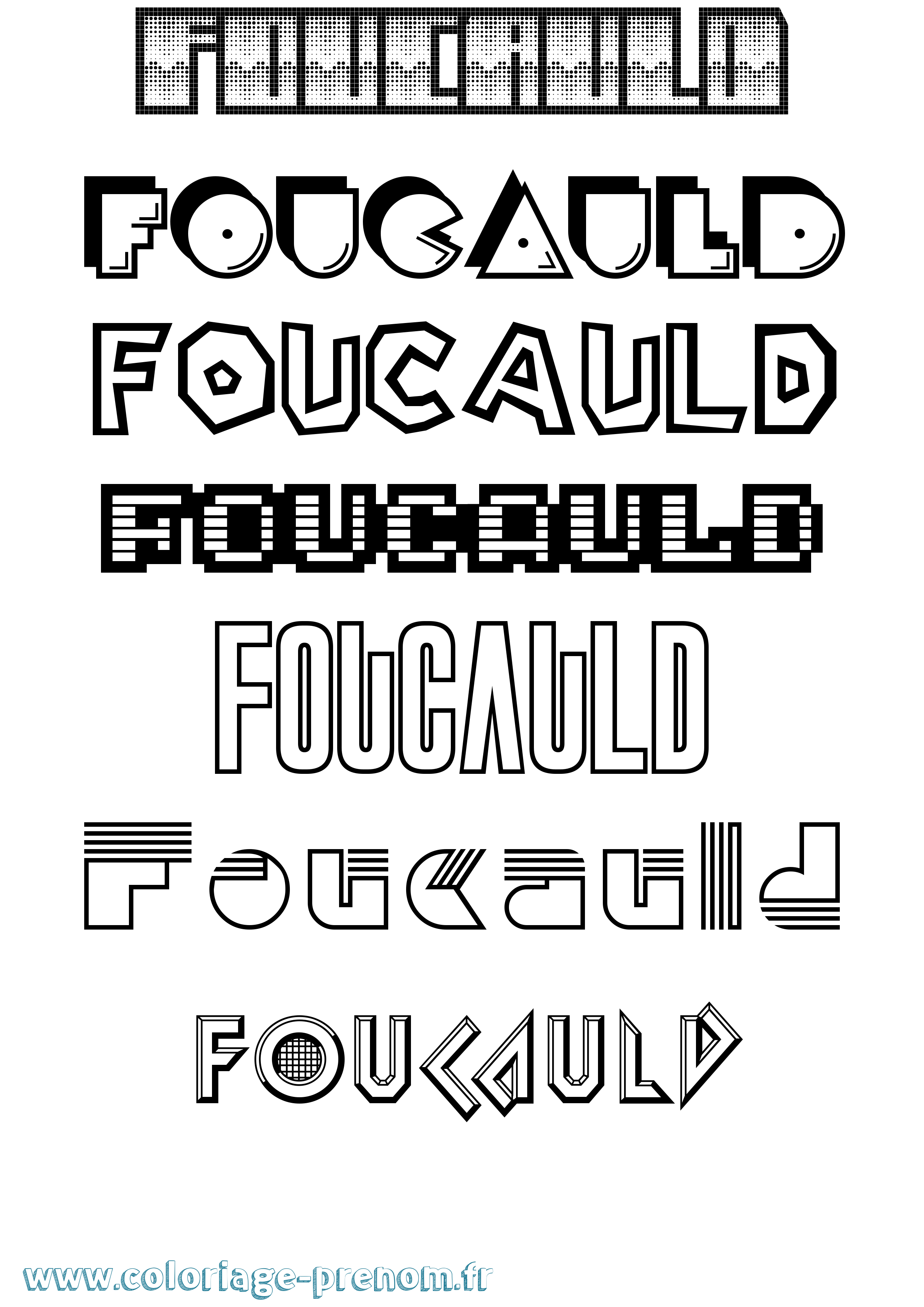 Coloriage prénom Foucauld