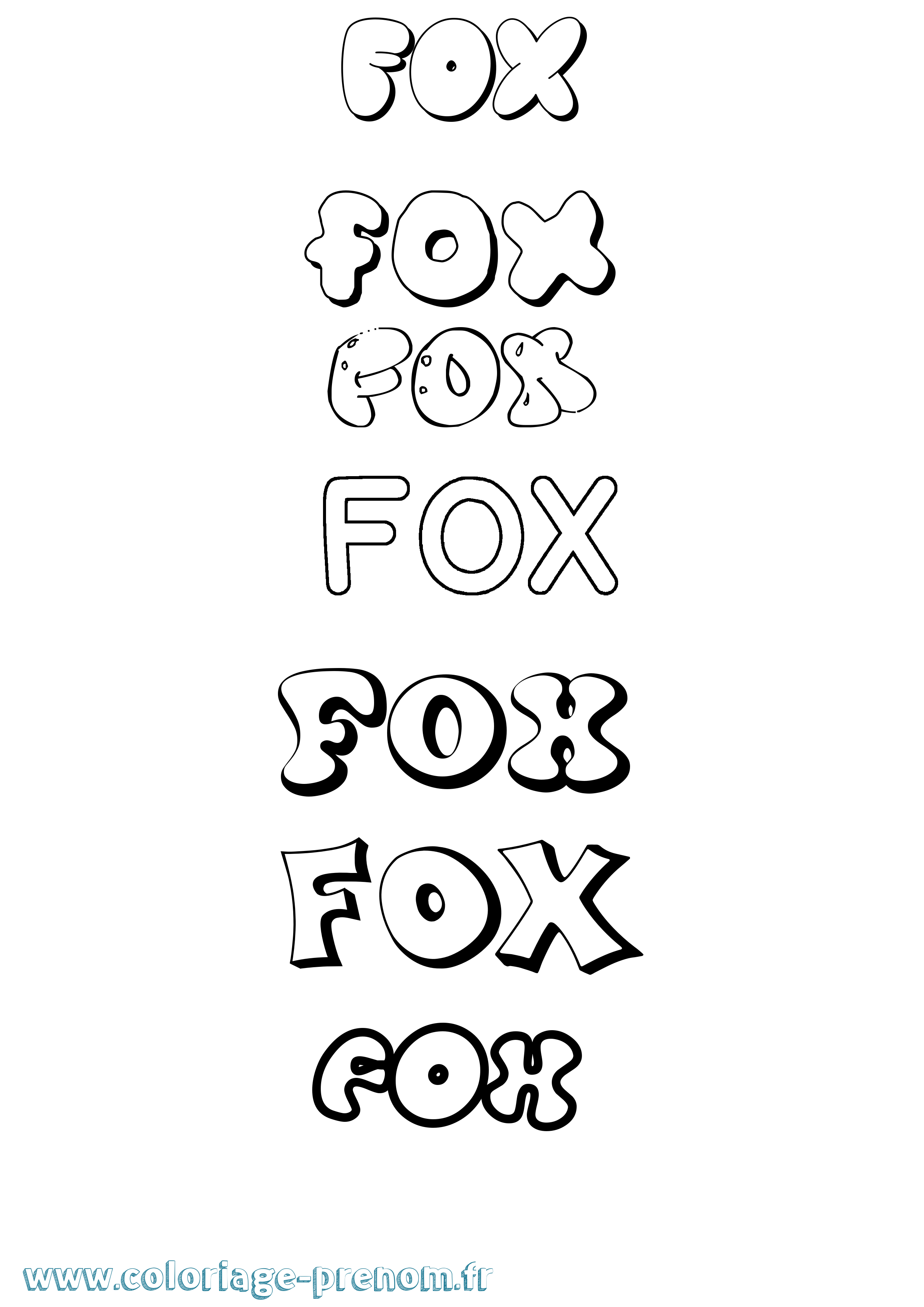 Coloriage Fox Bubble Coloriage prénom Fox Bubble