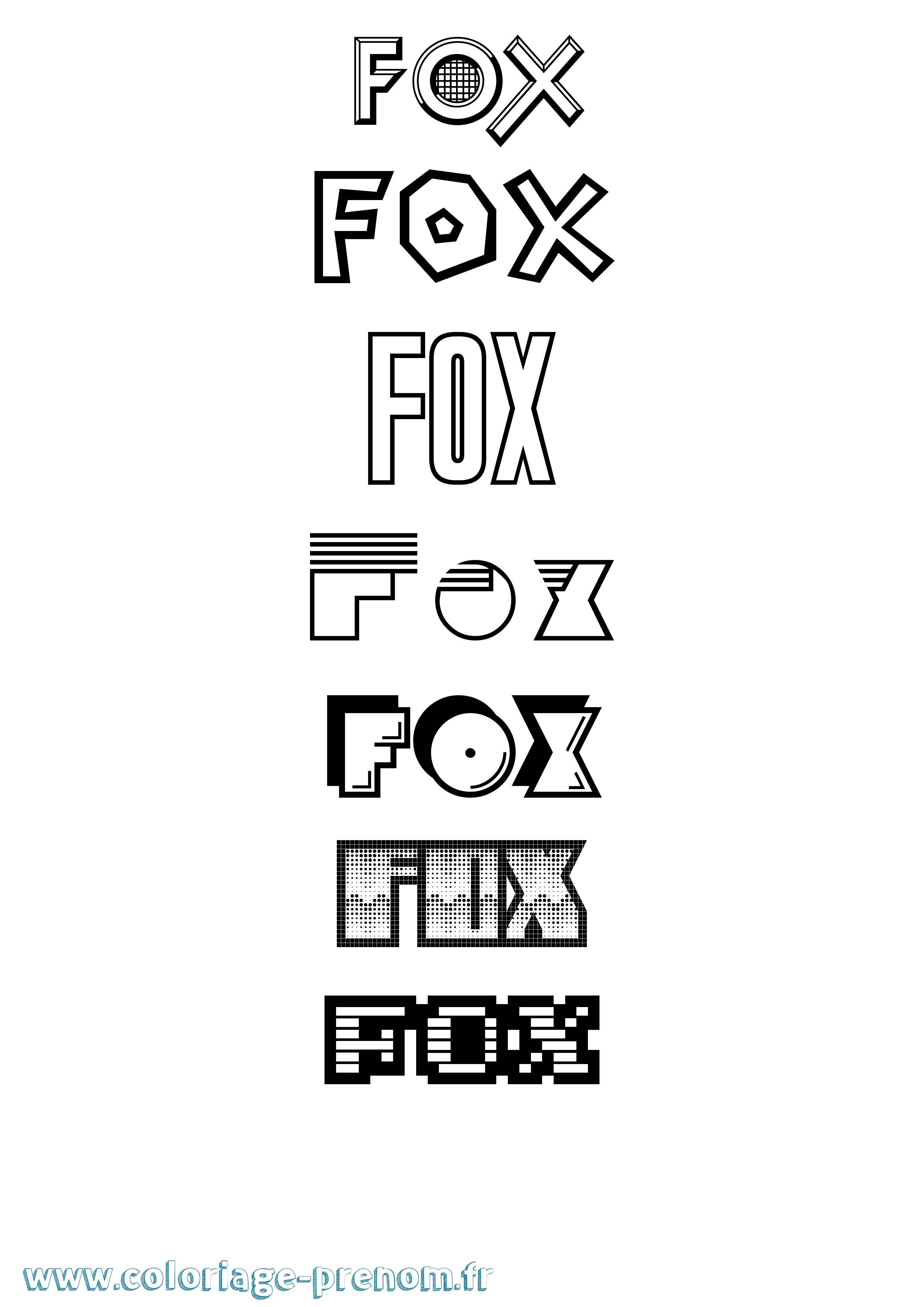 Coloriage Fox Jeux Vidéos Coloriage prénom Fox Jeux Vidéos