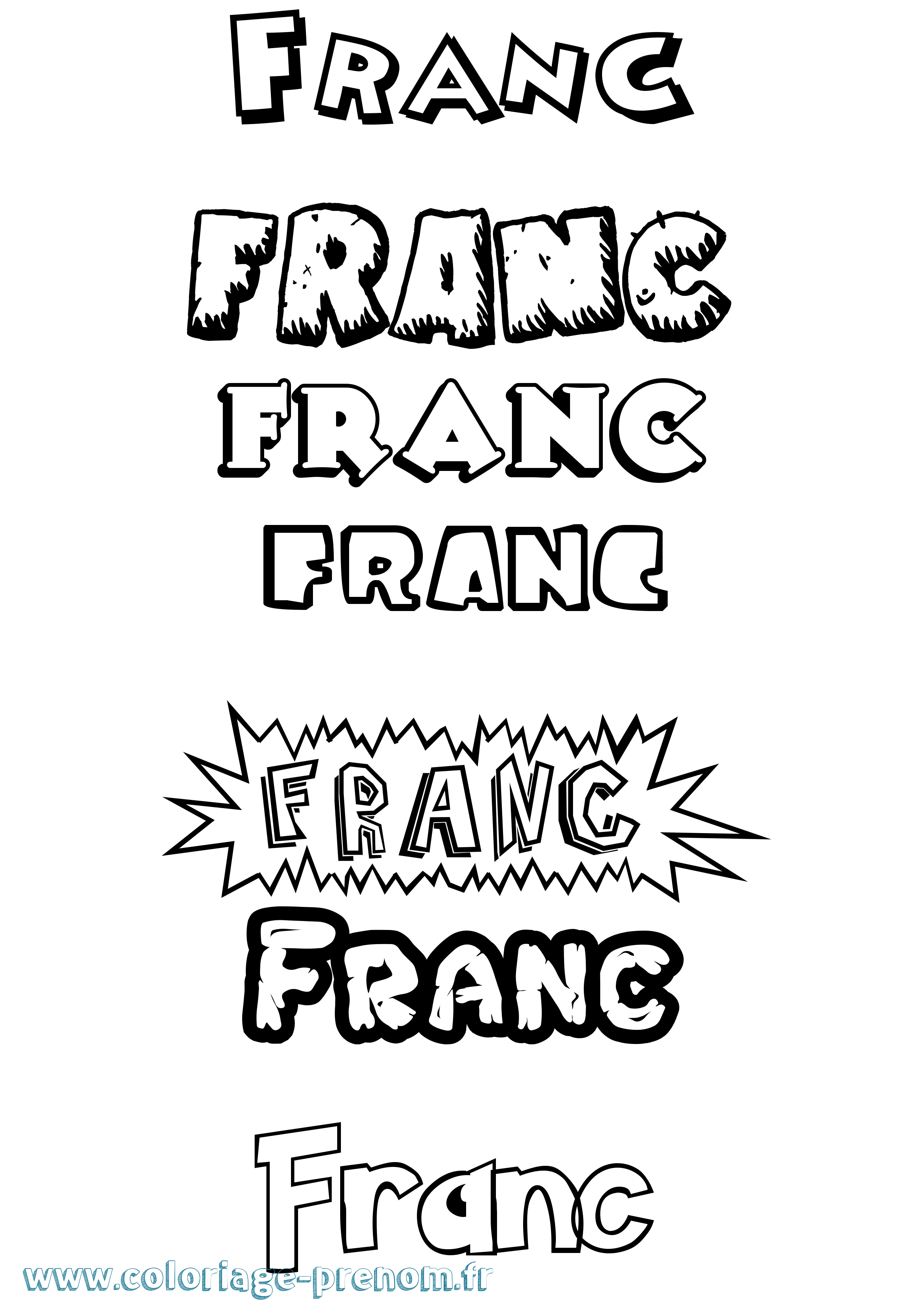 Coloriage prénom Franc Dessin Animé