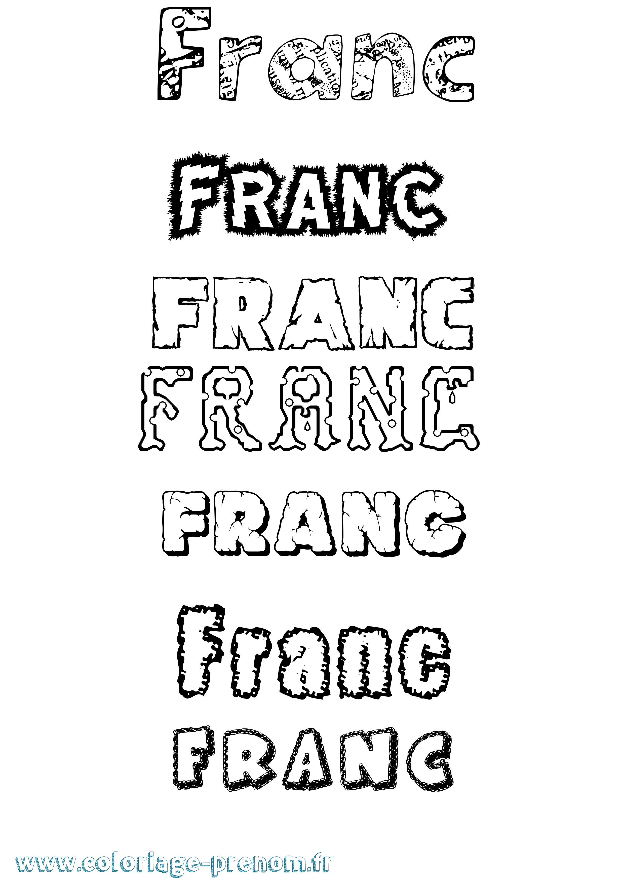 Coloriage prénom Franc Destructuré