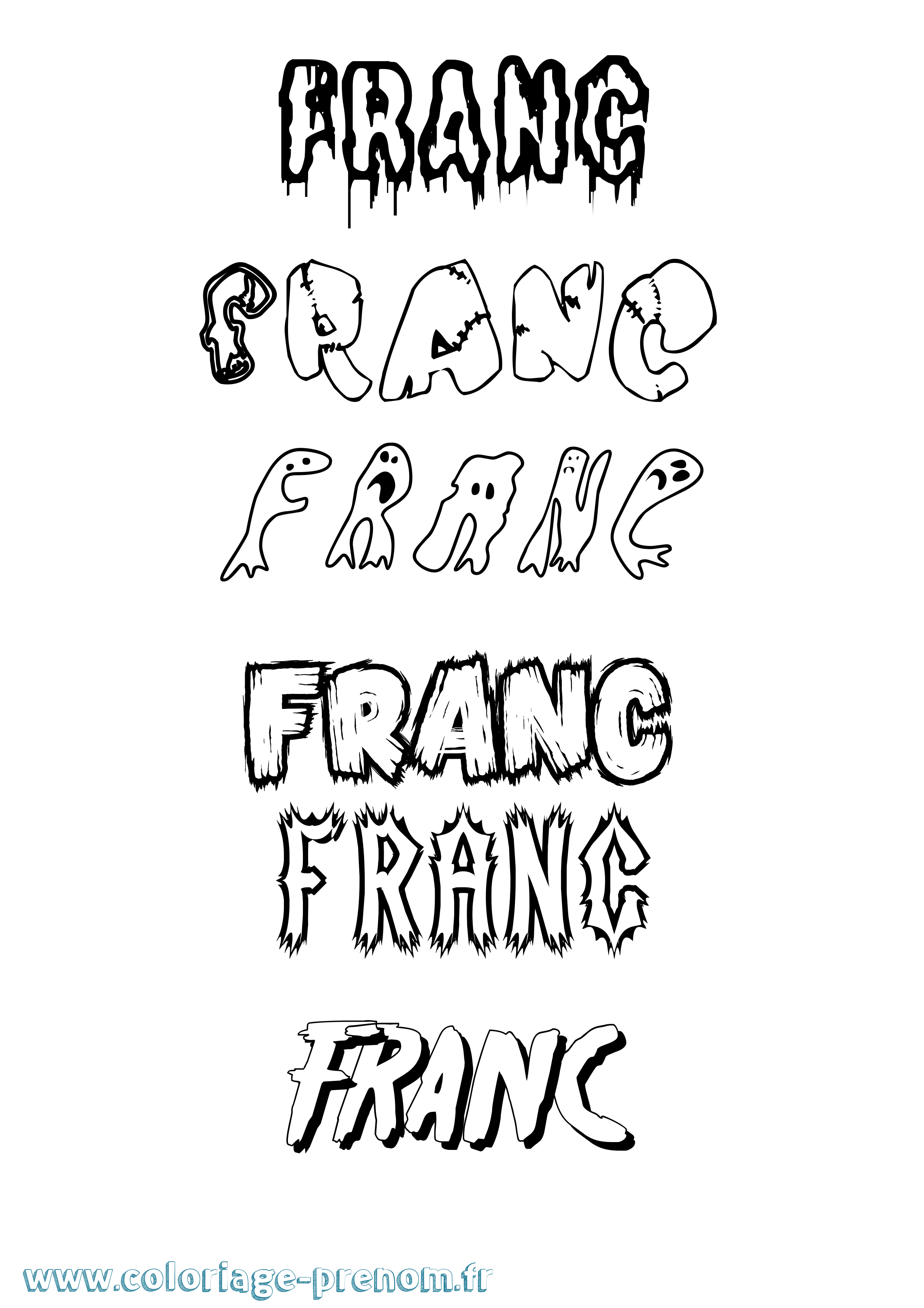 Coloriage prénom Franc Frisson