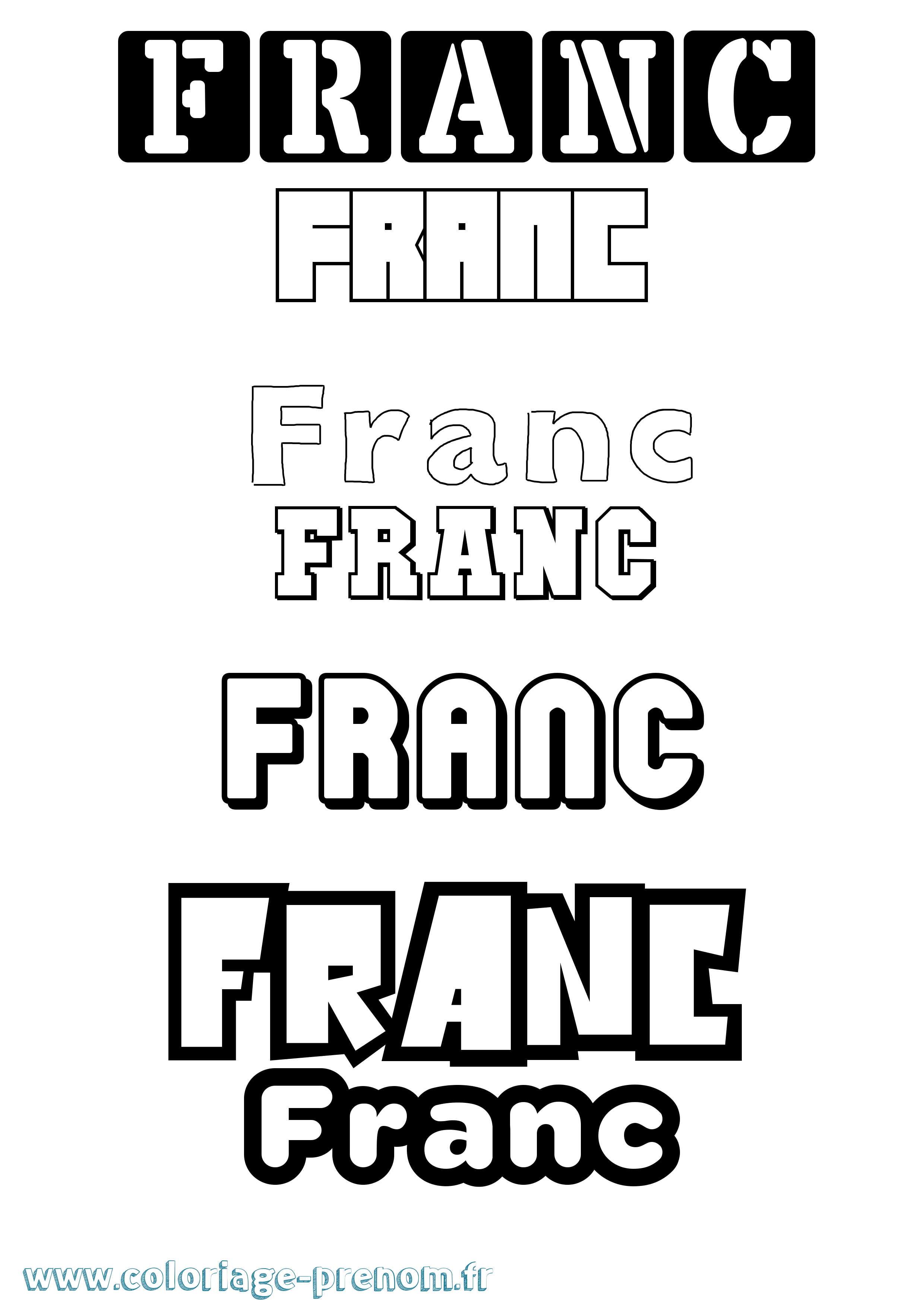 Coloriage prénom Franc Simple