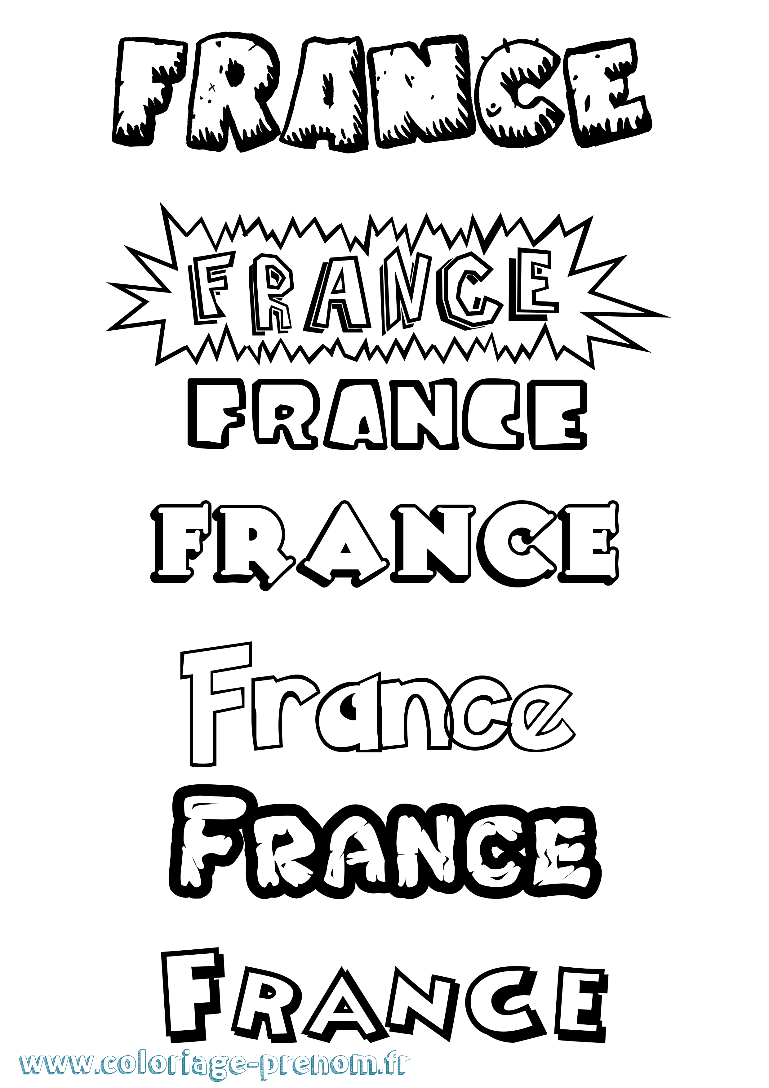 Coloriage prénom France Dessin Animé