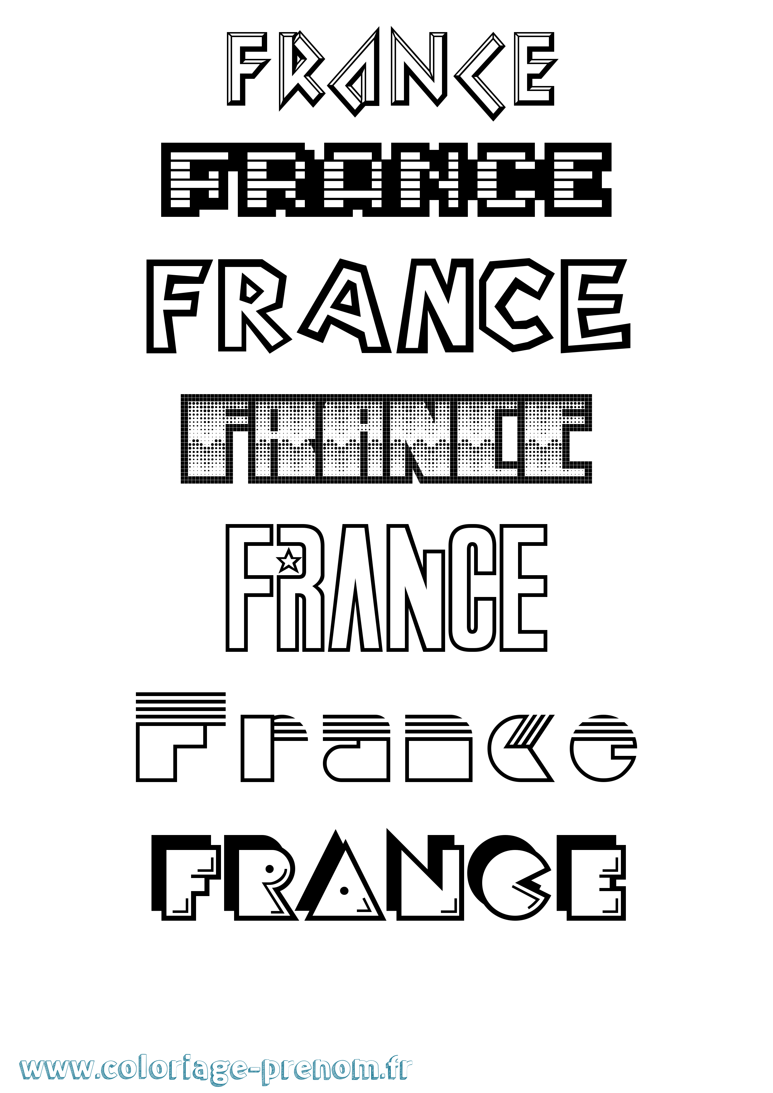 Coloriage prénom France Jeux Vidéos