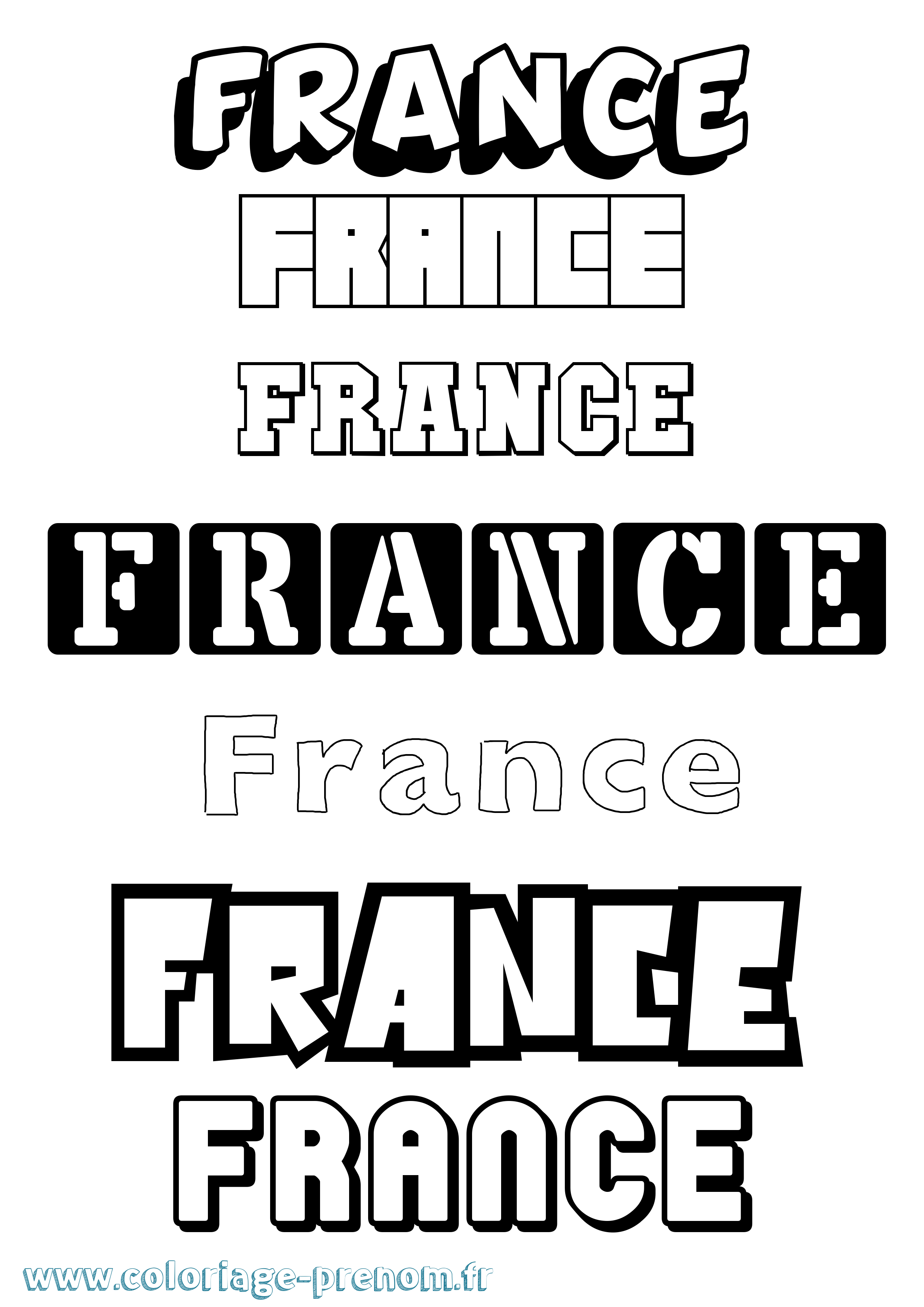 Coloriage prénom France Simple