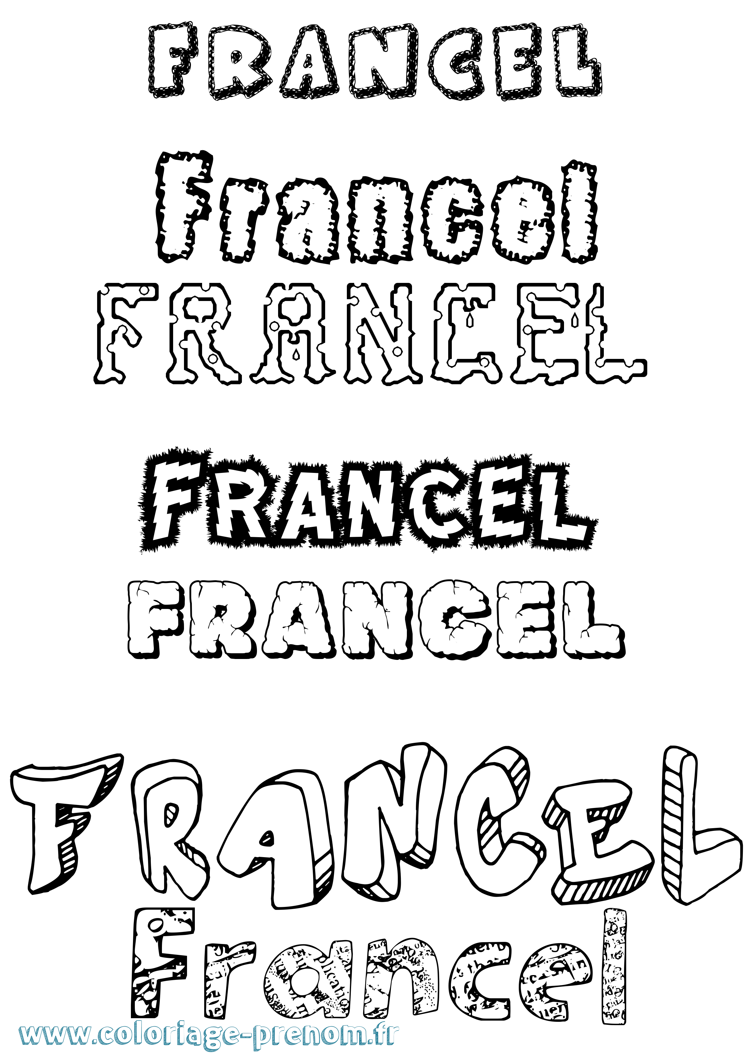 Coloriage prénom Francel Destructuré