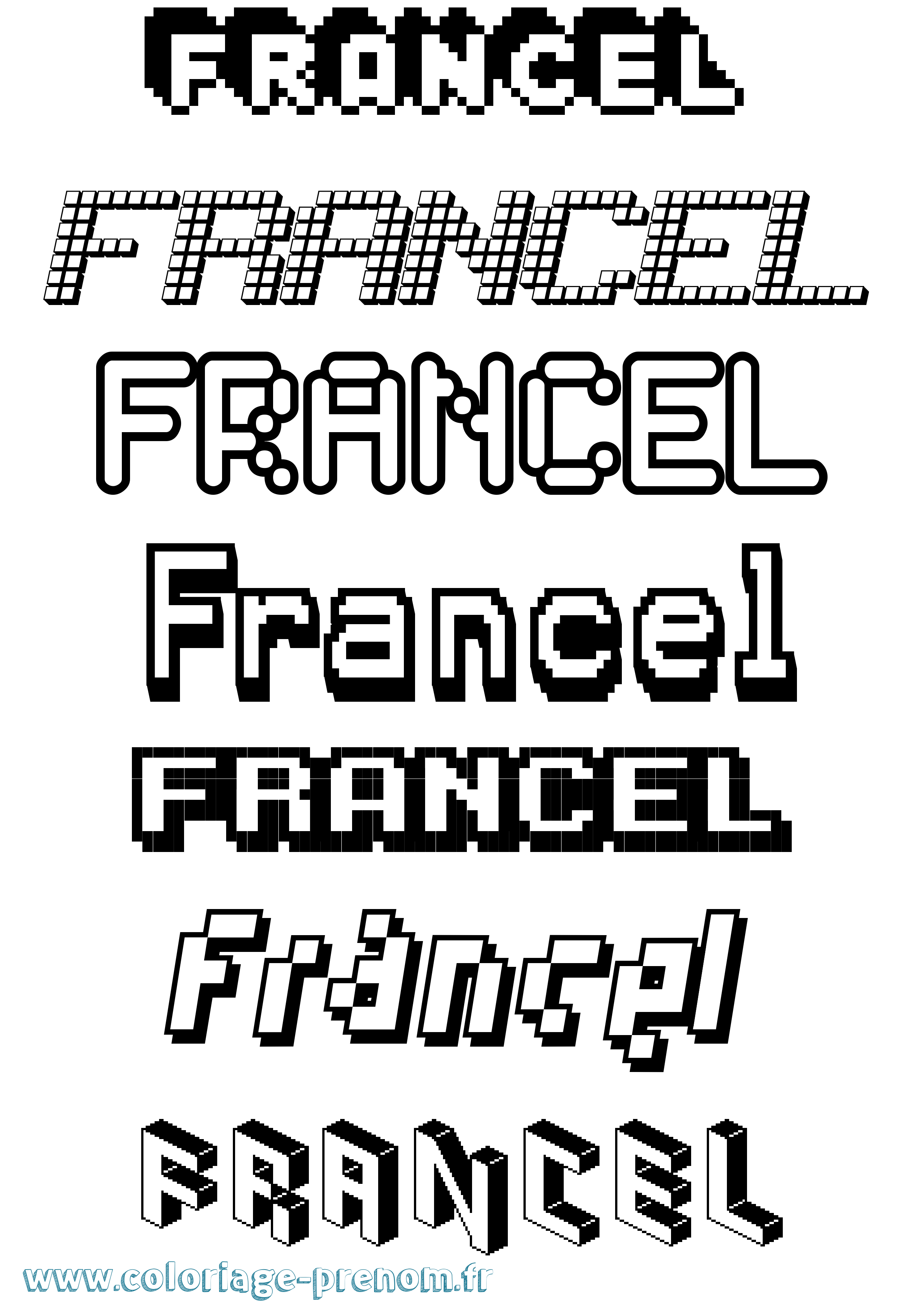 Coloriage prénom Francel Pixel