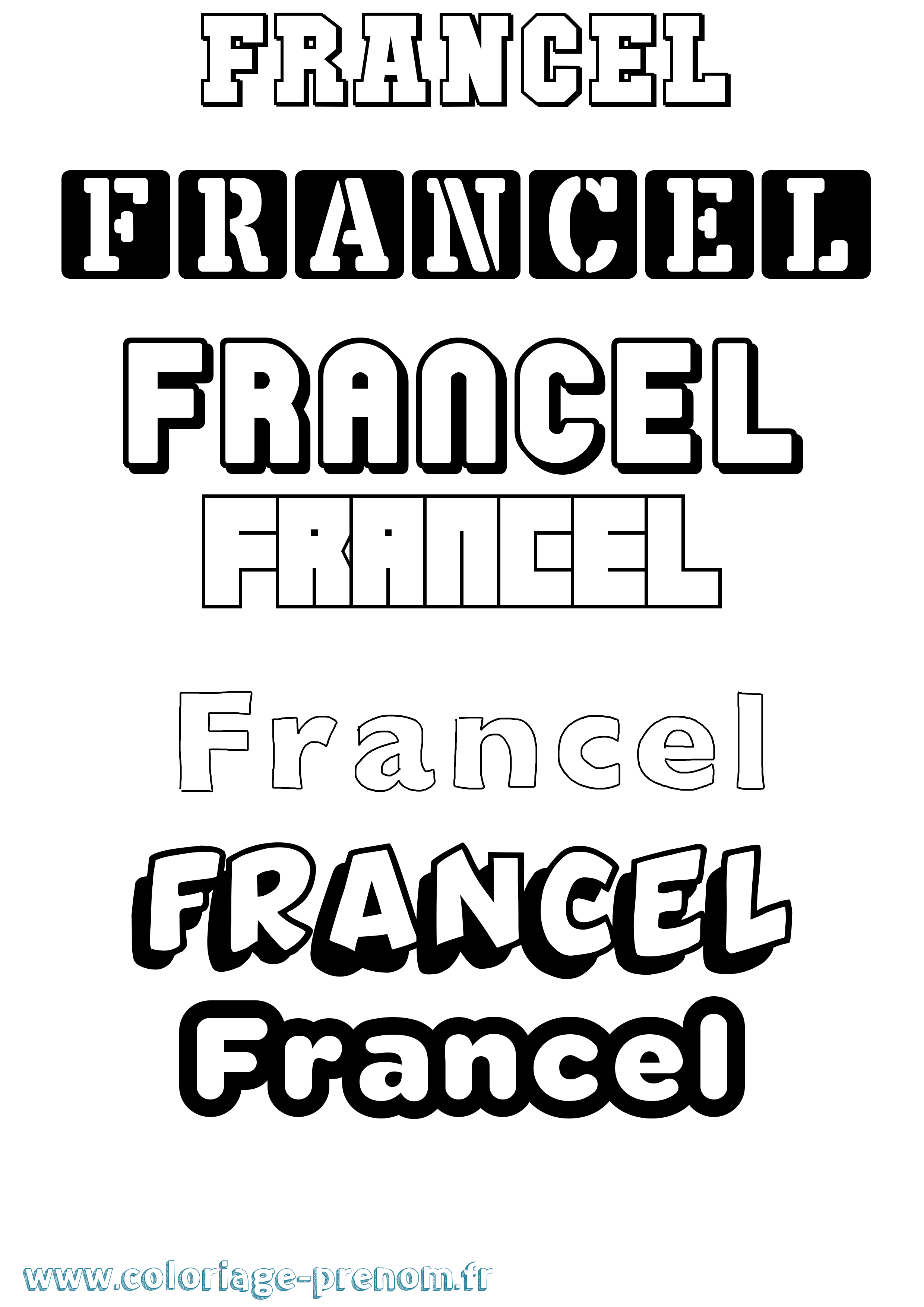 Coloriage prénom Francel Simple