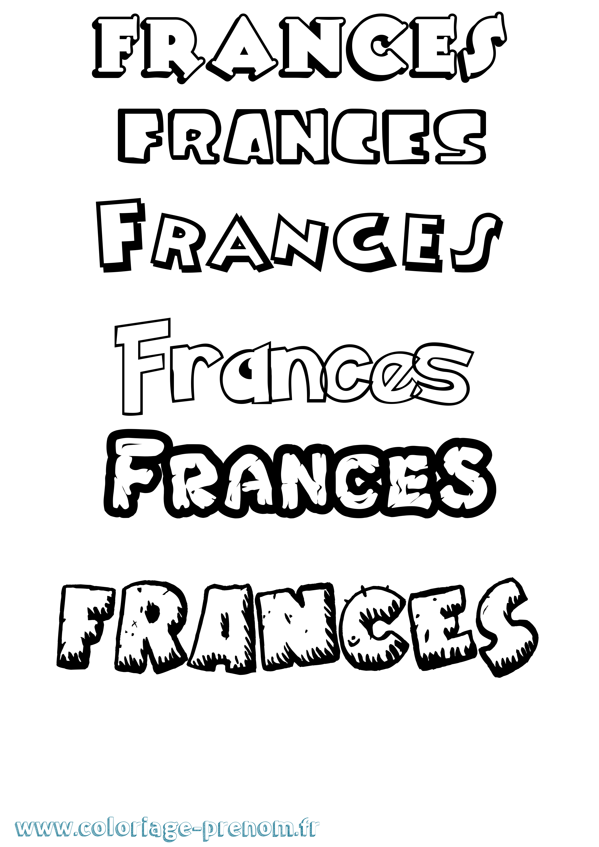 Coloriage Frances Dessin Animé Coloriage prénom Frances Dessin Animé