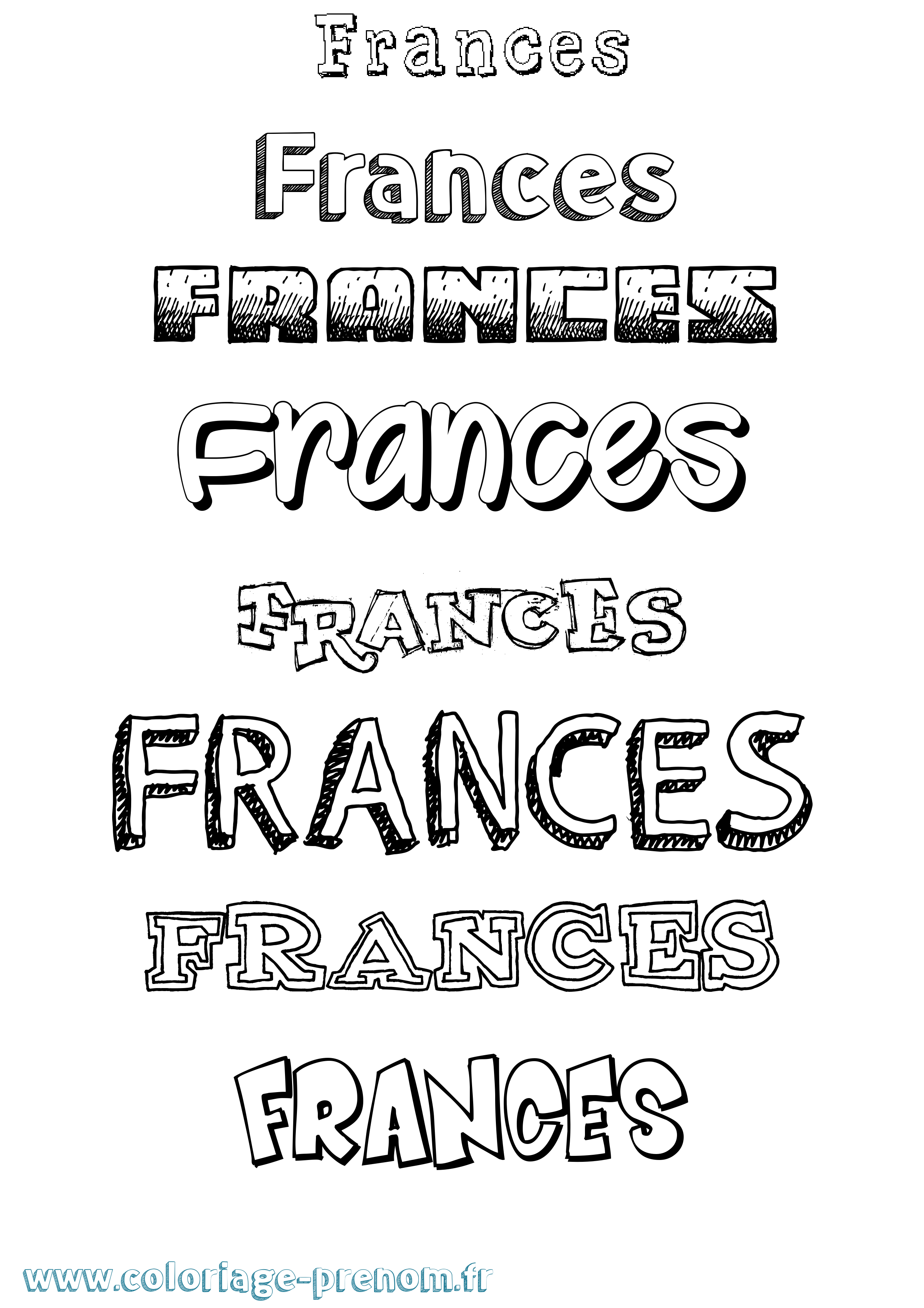 Coloriage Frances Dessiné Coloriage prénom Frances Dessiné