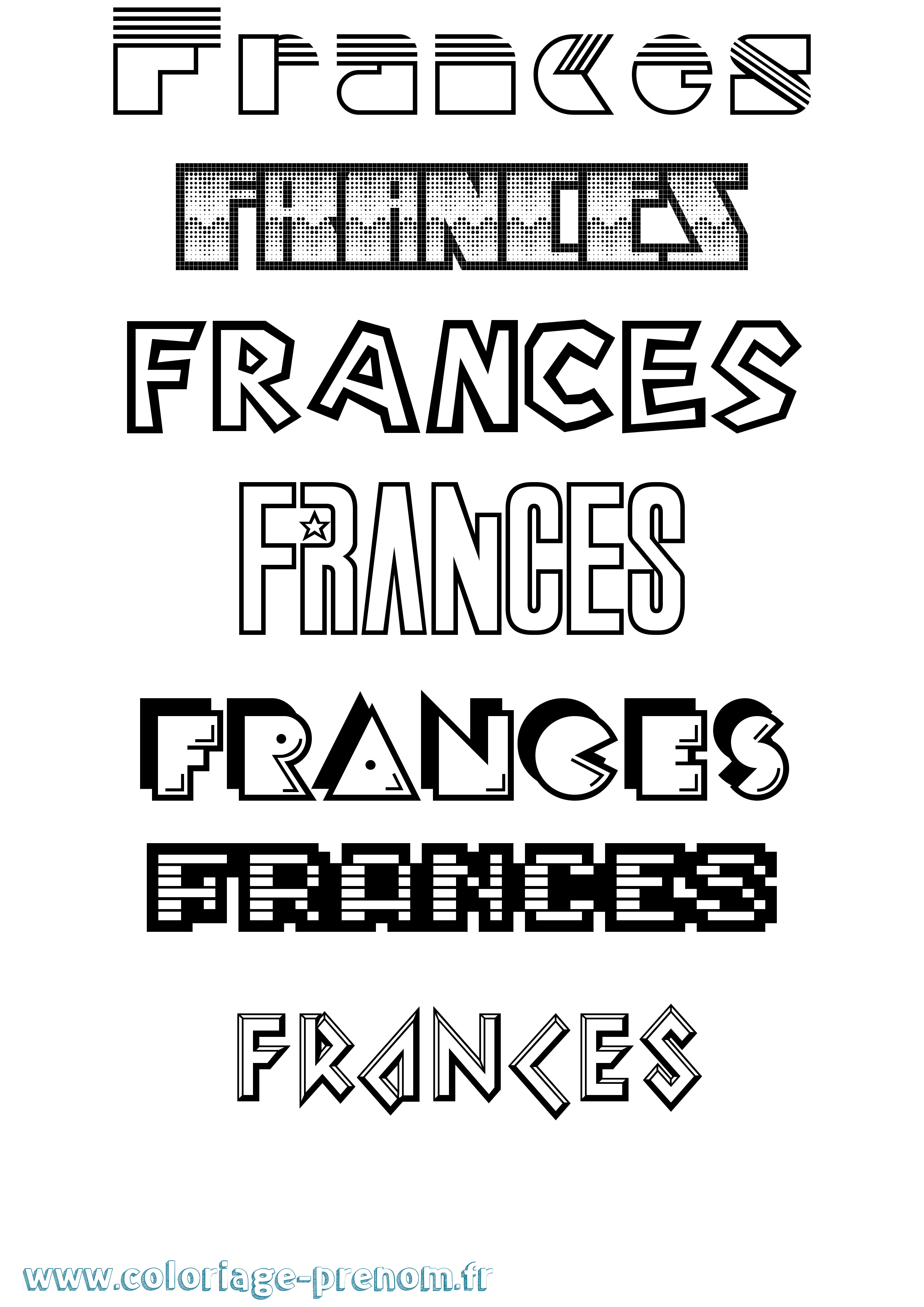 Coloriage prénom Frances Jeux Vidéos