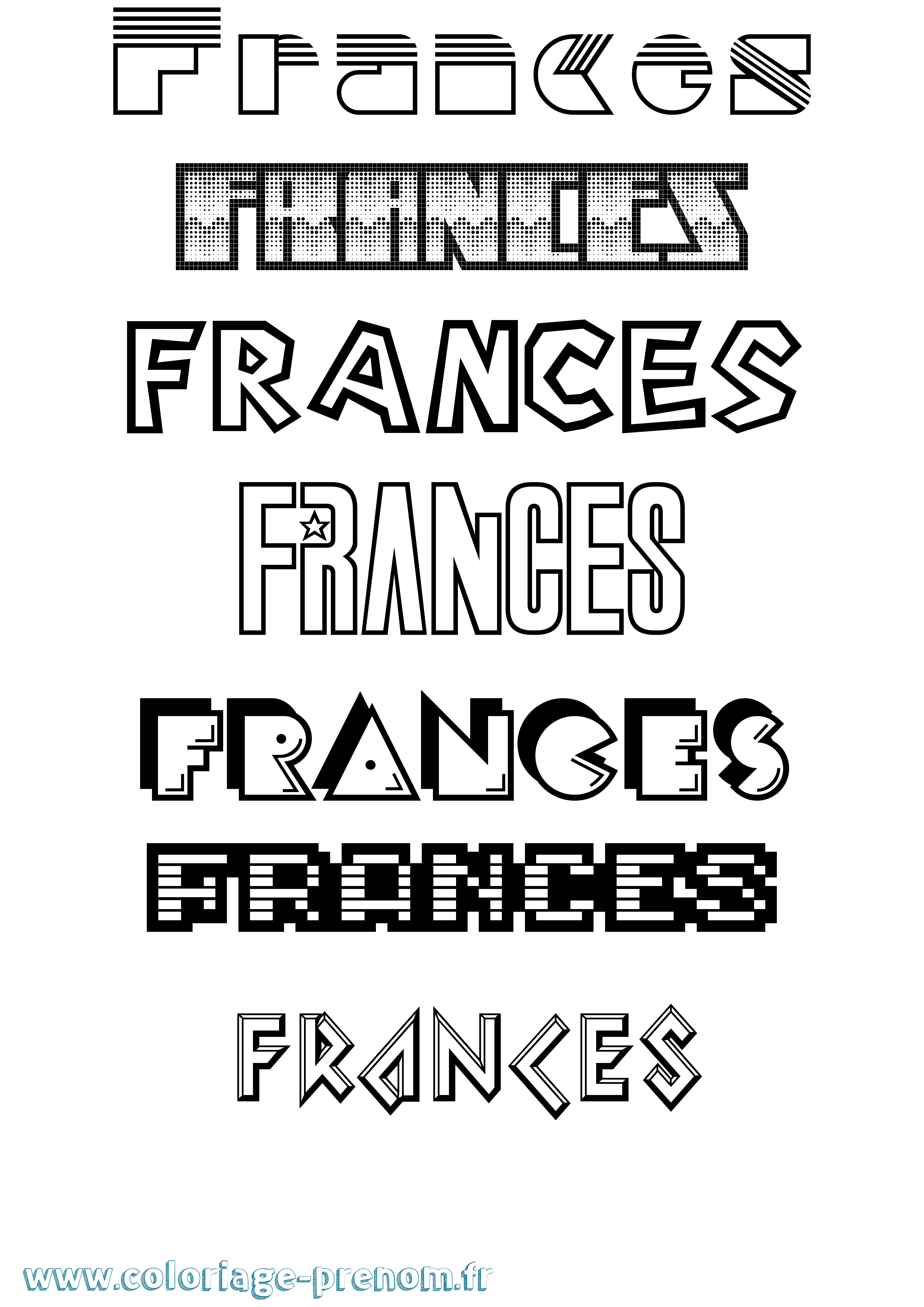 Coloriage Frances Jeux Vidéos Coloriage prénom Frances Jeux Vidéos