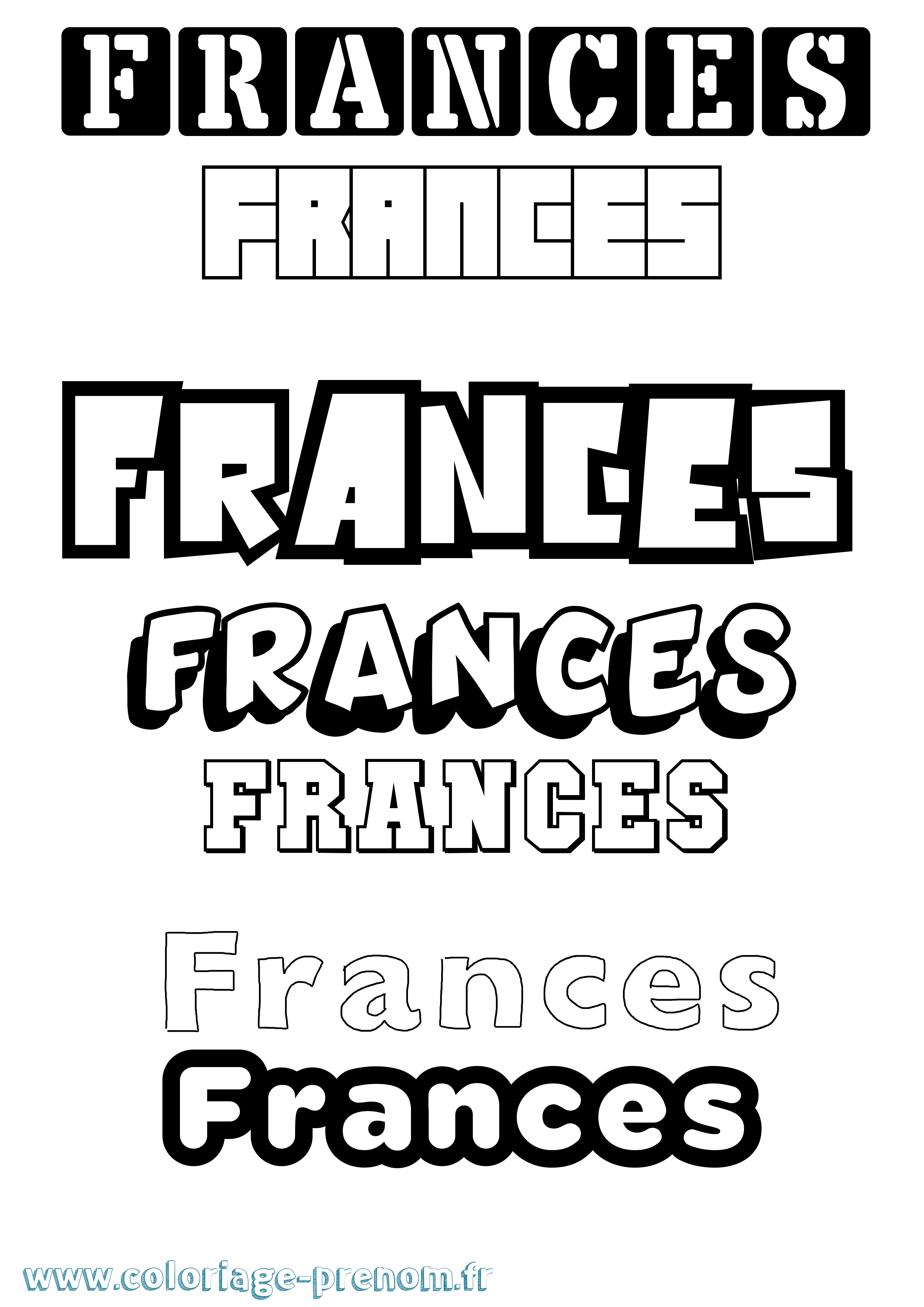 Coloriage Frances Simple Coloriage prénom Frances Simple