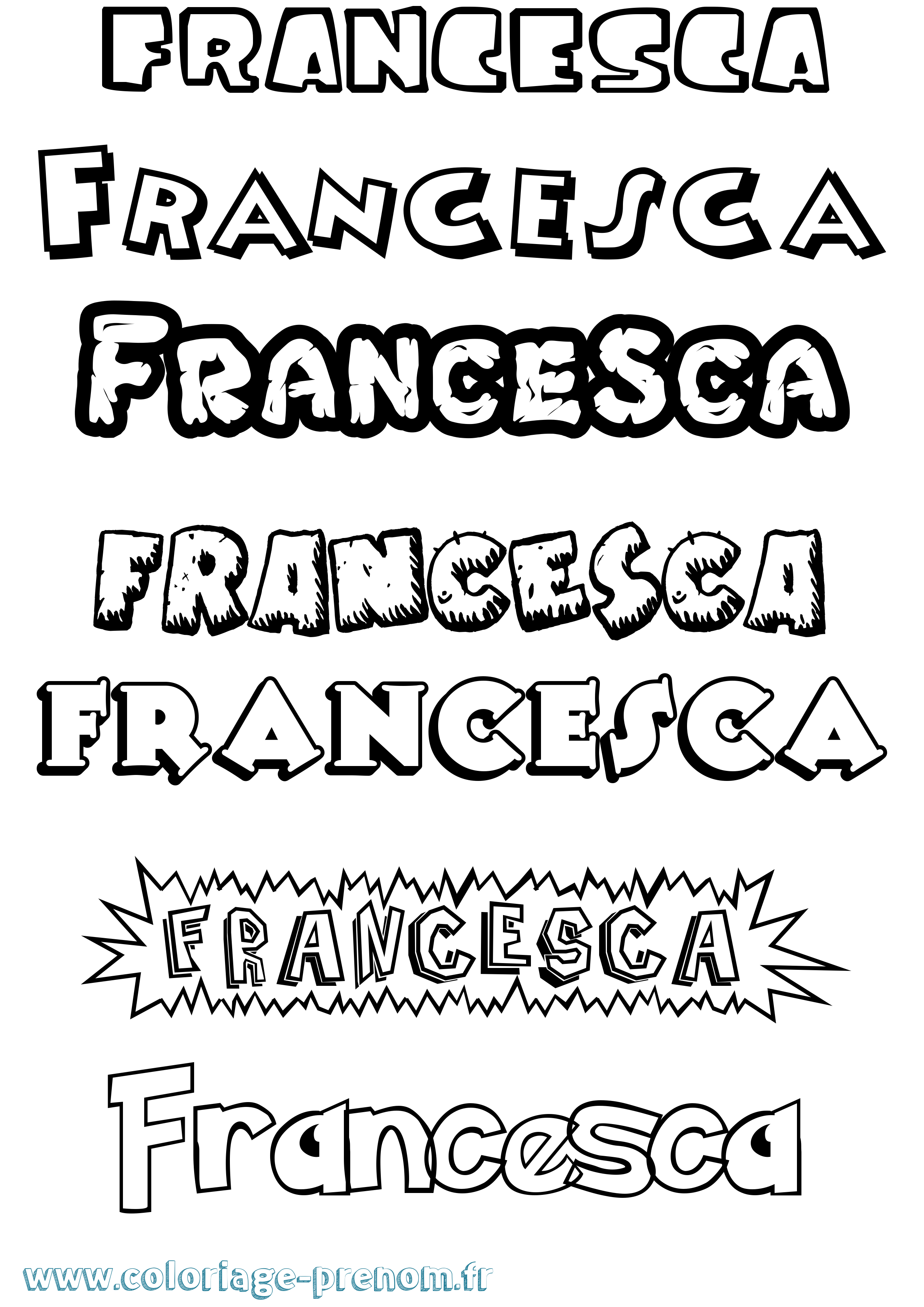 Coloriage prénom Francesca