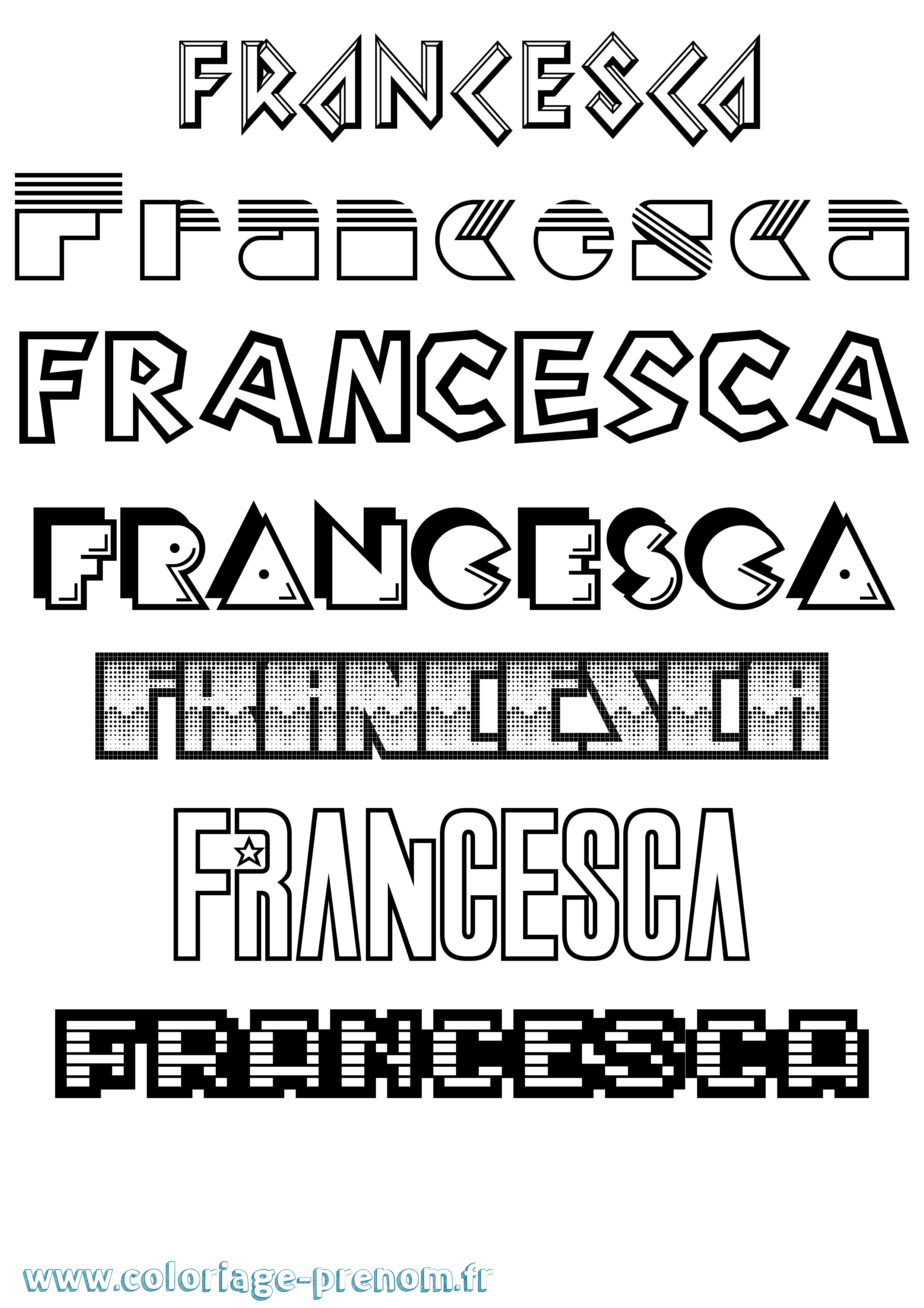 Coloriage prénom Francesca