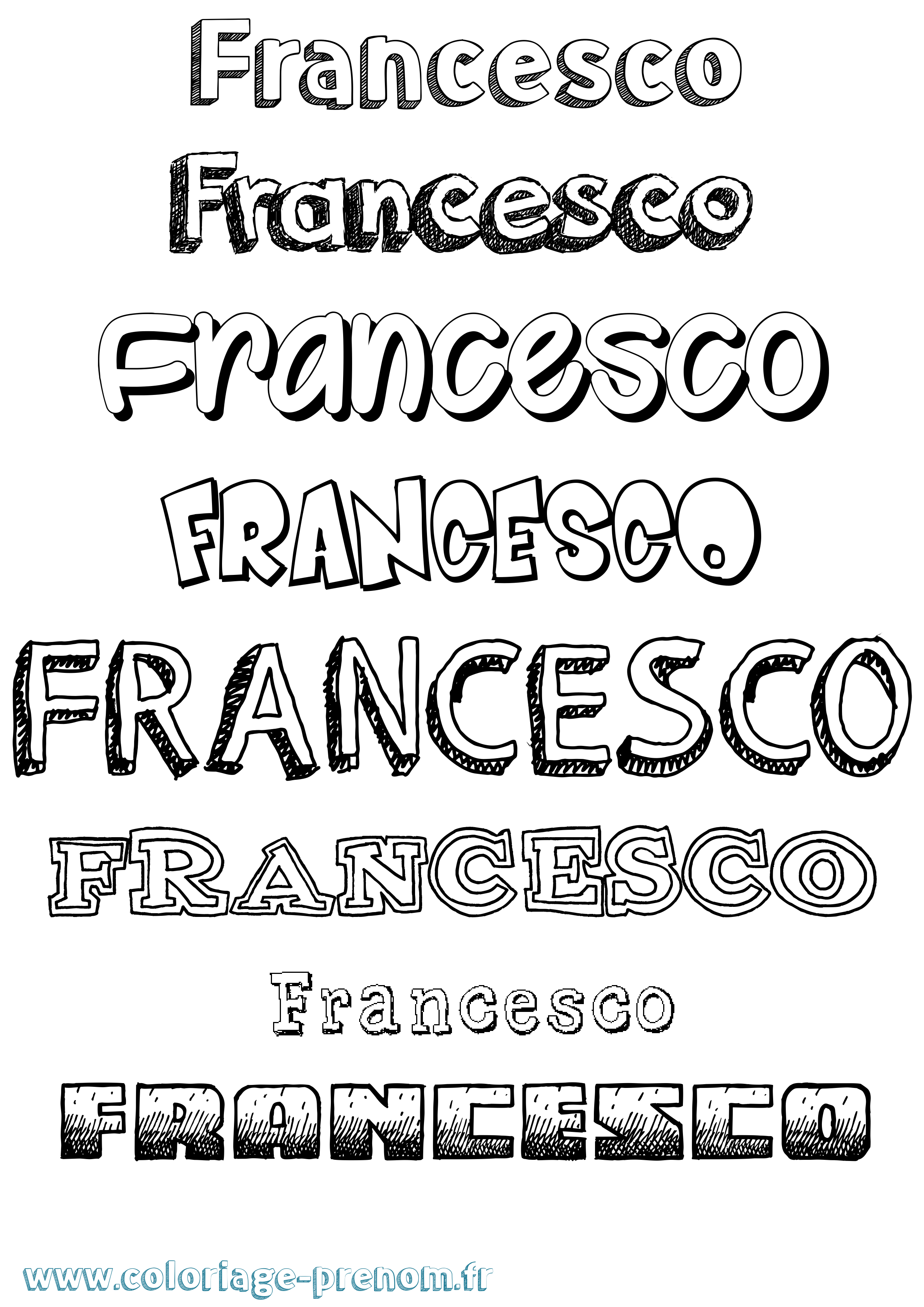 Coloriage prénom Francesco Dessiné