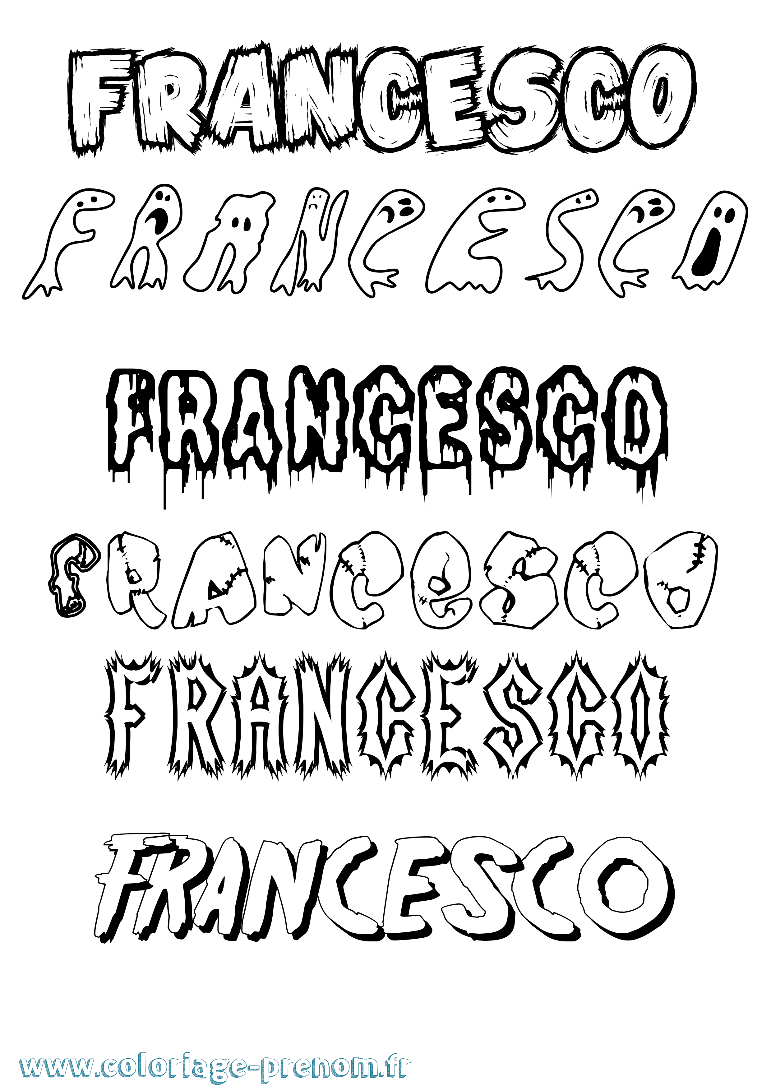 Coloriage prénom Francesco Frisson