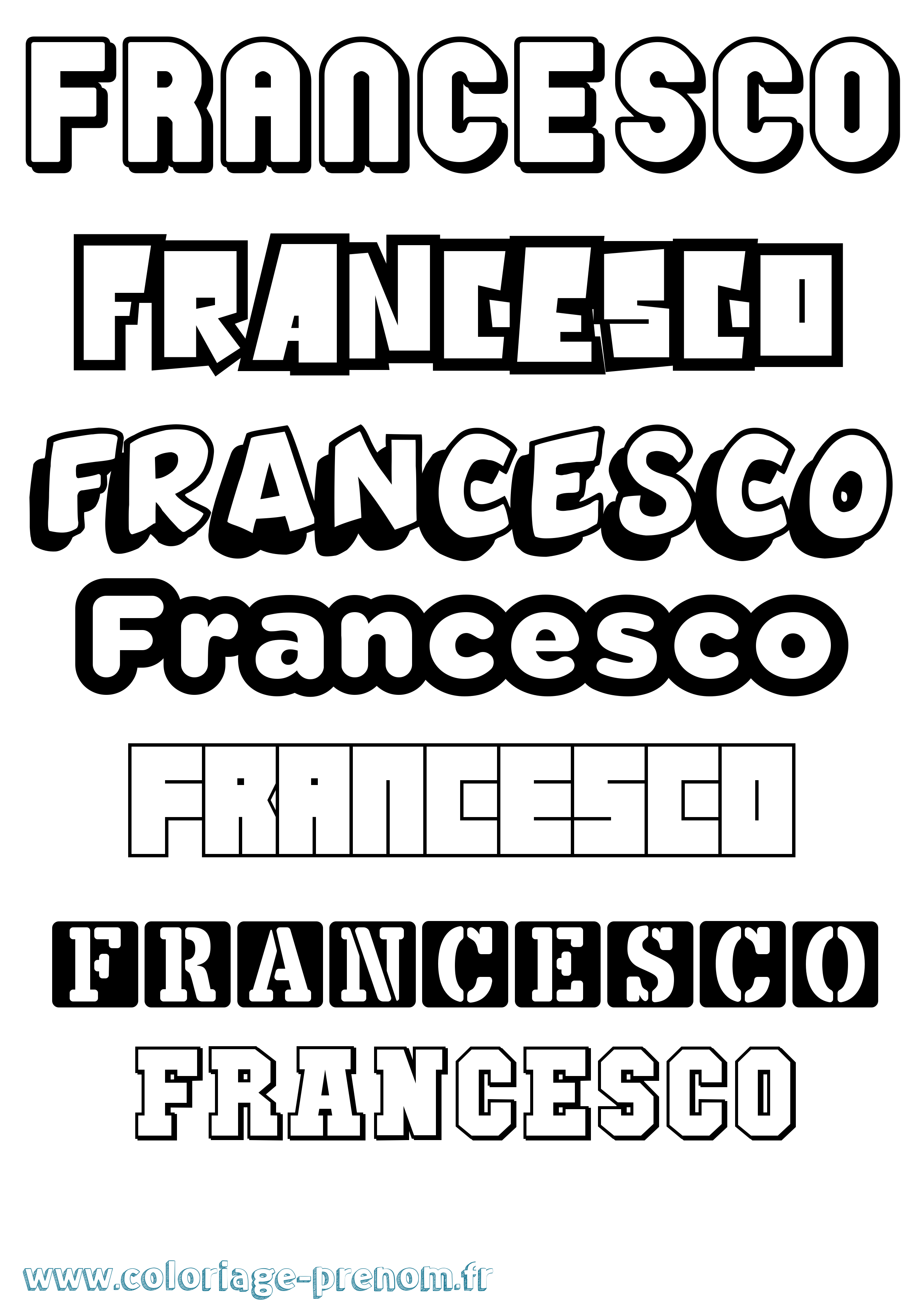 Coloriage prénom Francesco Simple