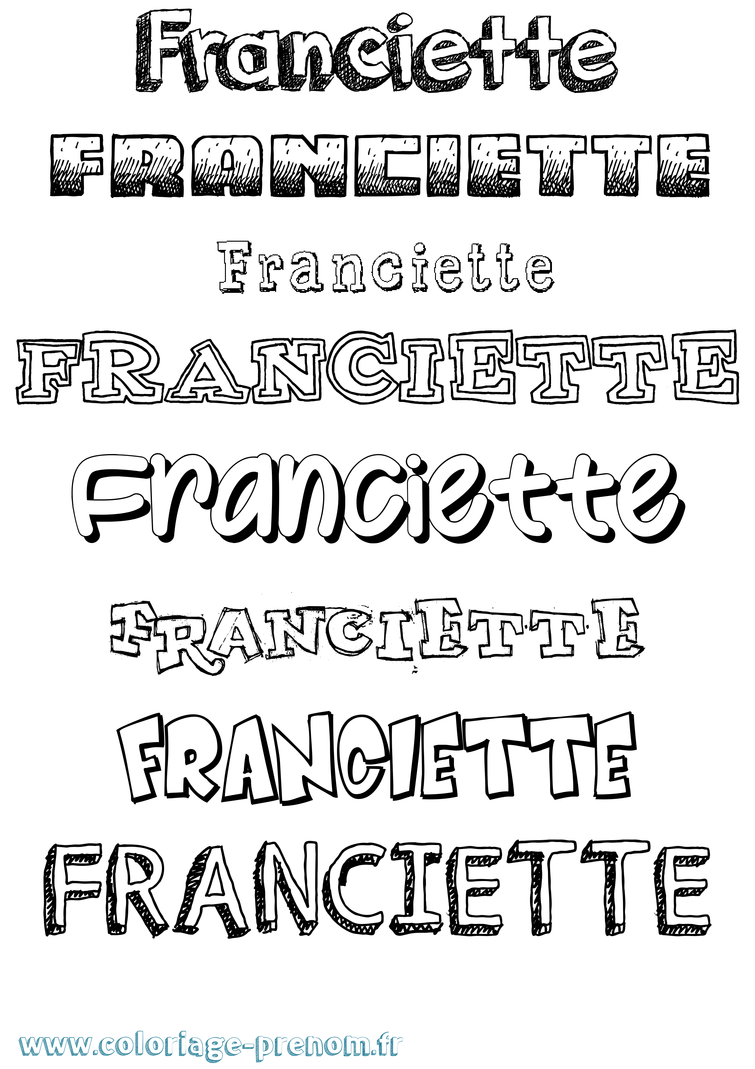 Coloriage prénom Franciette Dessiné