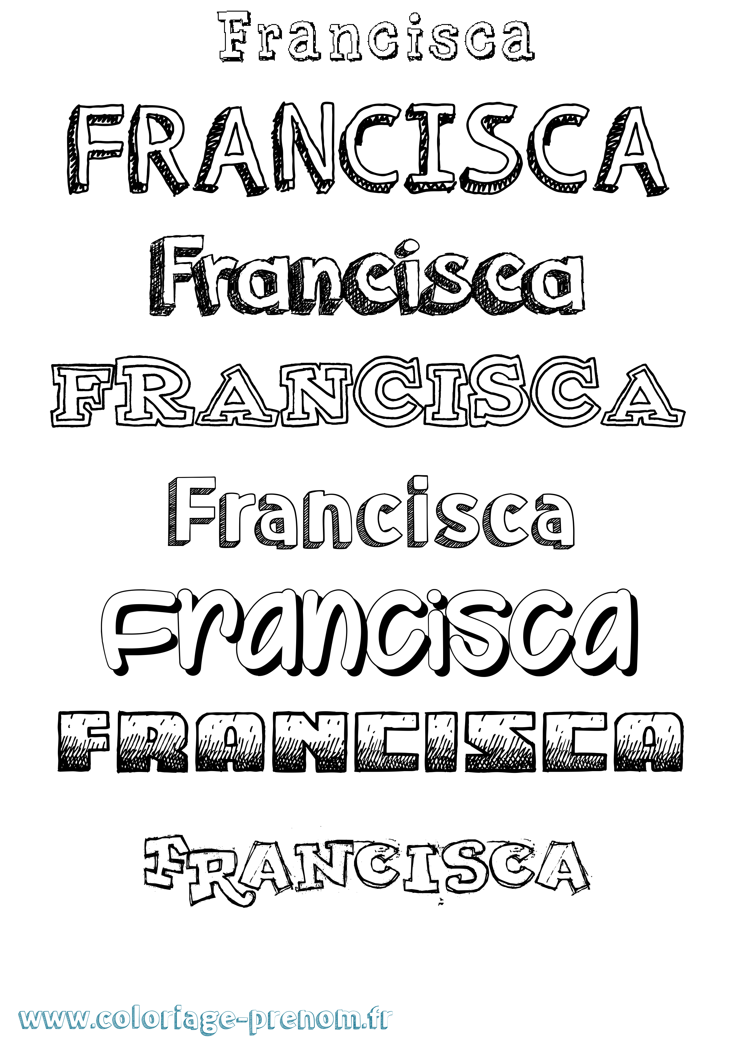 Coloriage prénom Francisca Dessiné