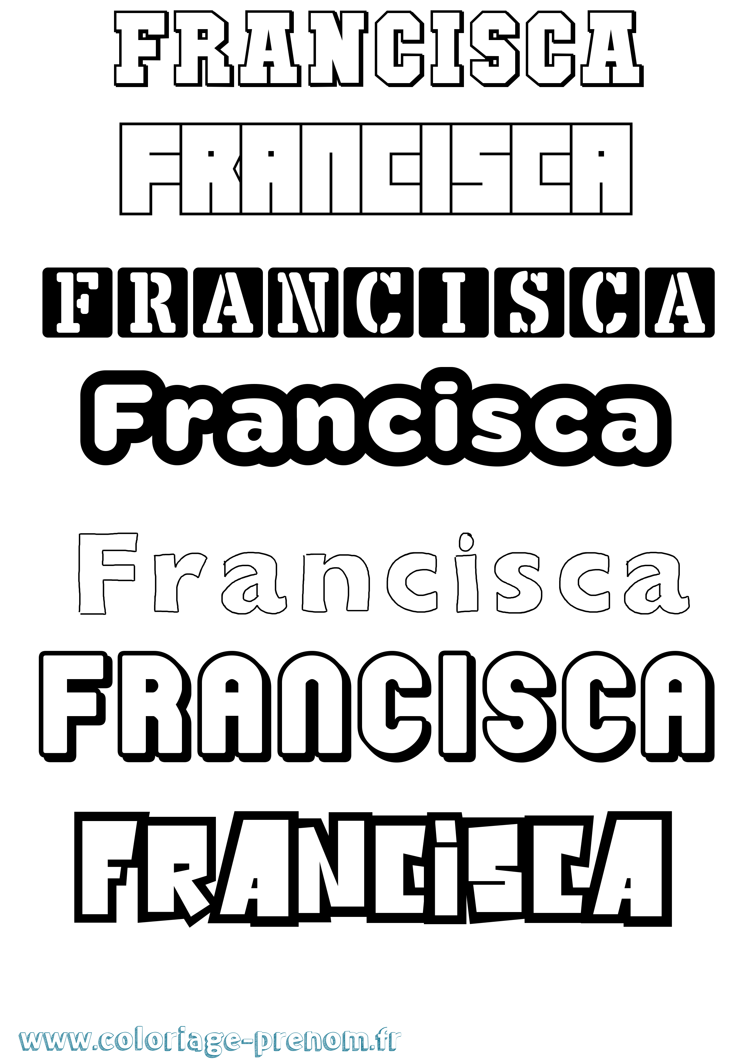 Coloriage prénom Francisca Simple
