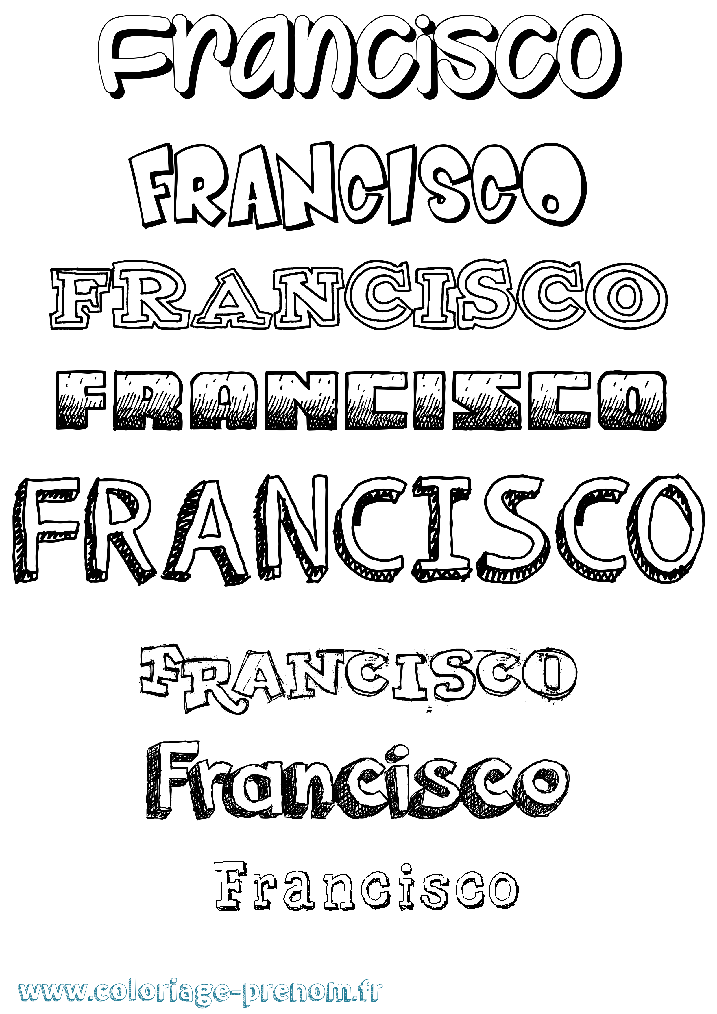 Coloriage prénom Francisco Dessiné